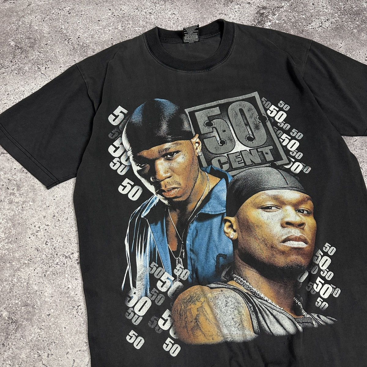 50 Cent Vintage 90s 50 Cent Washed distressed tee OG Rap y2k Gangsta Size US L / EU 52-54 / 3 - 8 Thumbnail