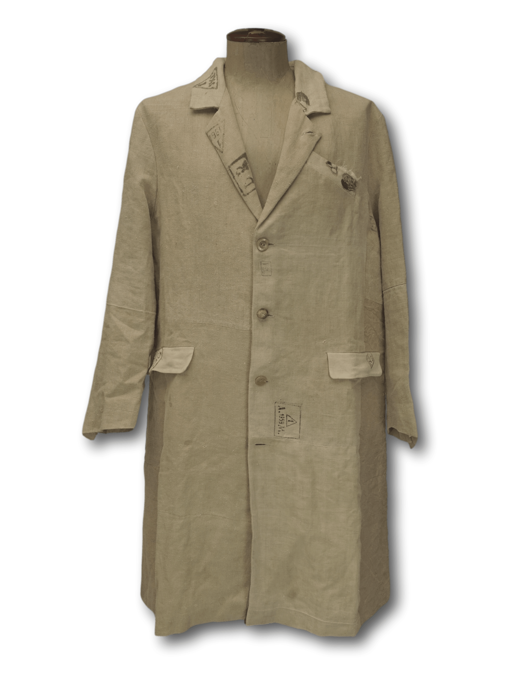 image of Archivio J M Ribot x Paul Harnden Shoemakers +$1800 Linen Coat Size 50 in Beige, Men's