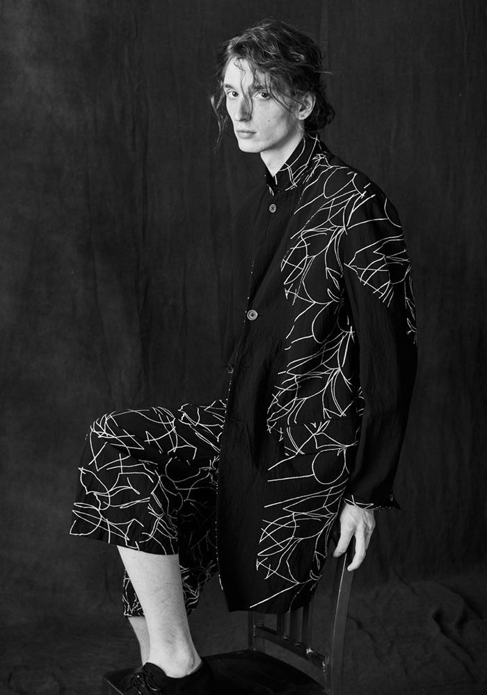 image of Forme D Expression +$1400 Printed Coat in Black, Men's (Size Medium)