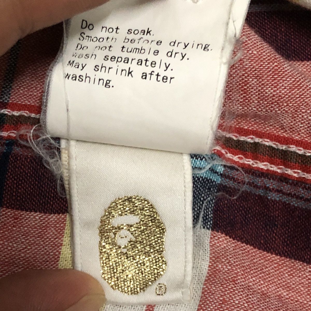 Bape Bape A Bathing Ape Plaid Flannel Size US L / EU 52-54 / 3 - 12 Thumbnail