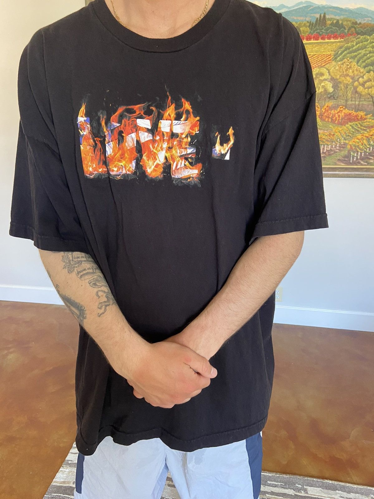 Vlone clearance flame shirt