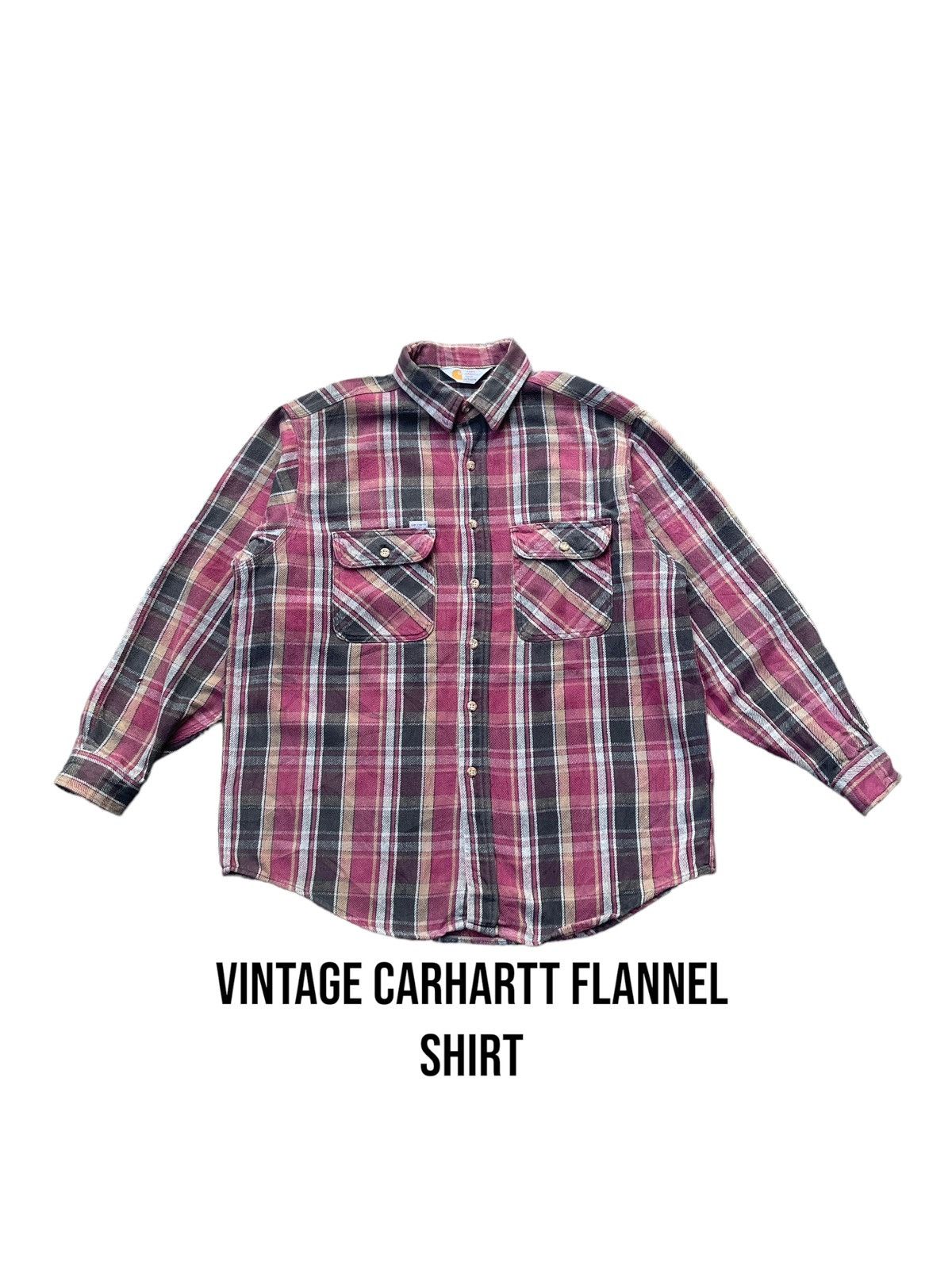 Carhartt Vintage Carhartt Flannel Shirt Size US XL / EU 56 / 4 - 1 Thumbnail