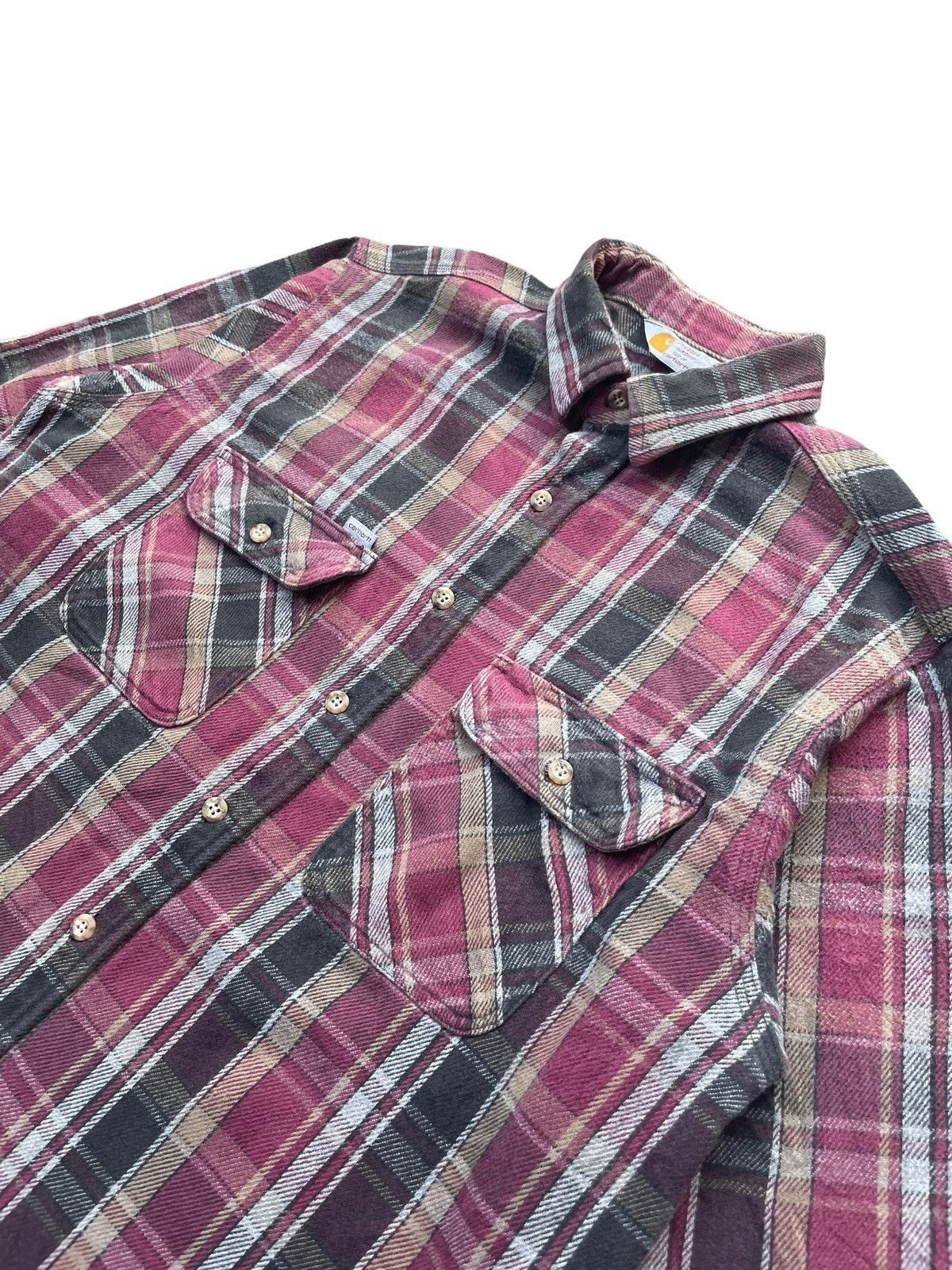 Carhartt Vintage Carhartt Flannel Shirt Size US XL / EU 56 / 4 - 2 Thumbnail