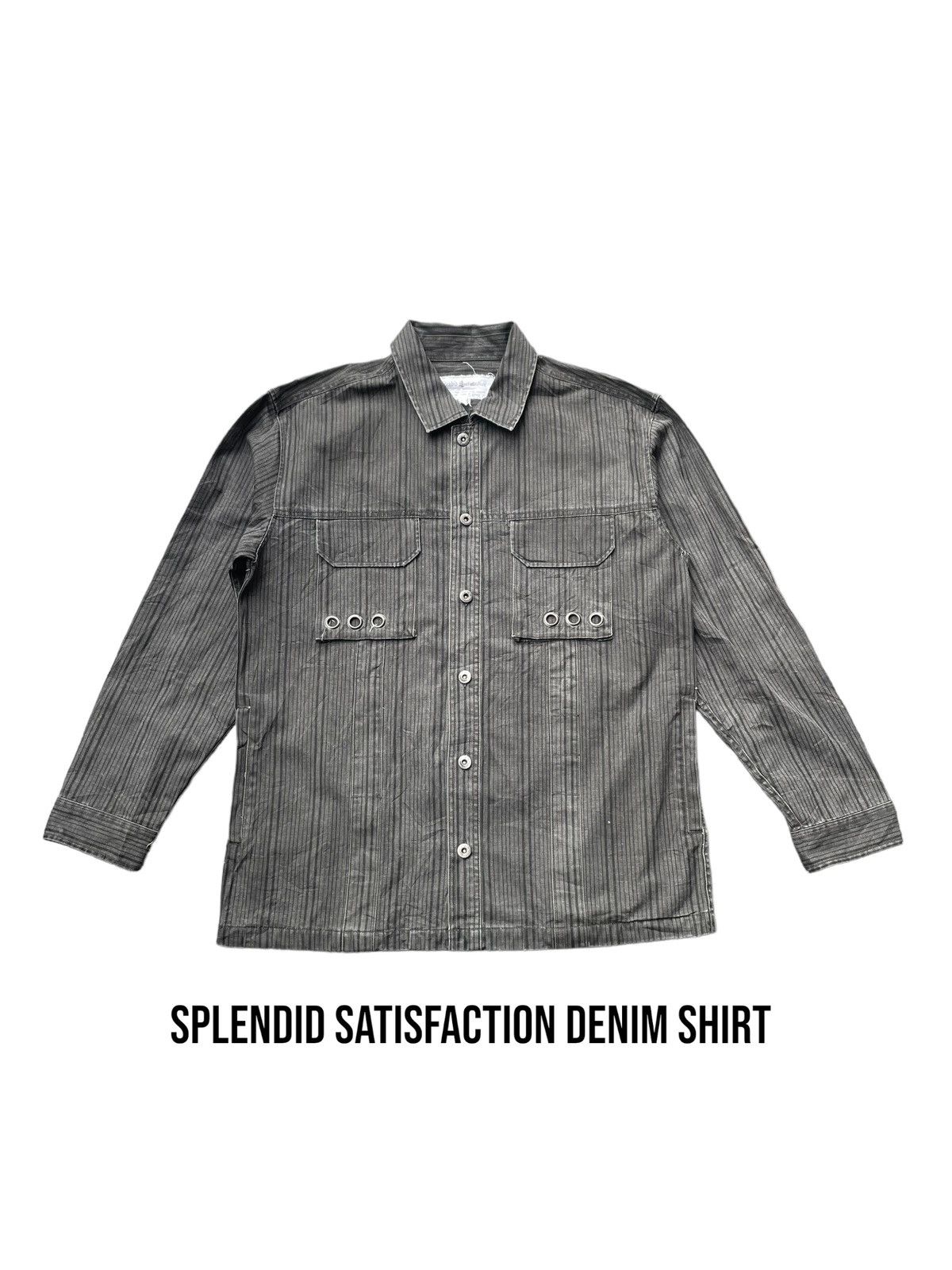Japanese Brand Splendid Satisfaction Stripes Denim Shirt Size US L / EU 52-54 / 3 - 1 Thumbnail