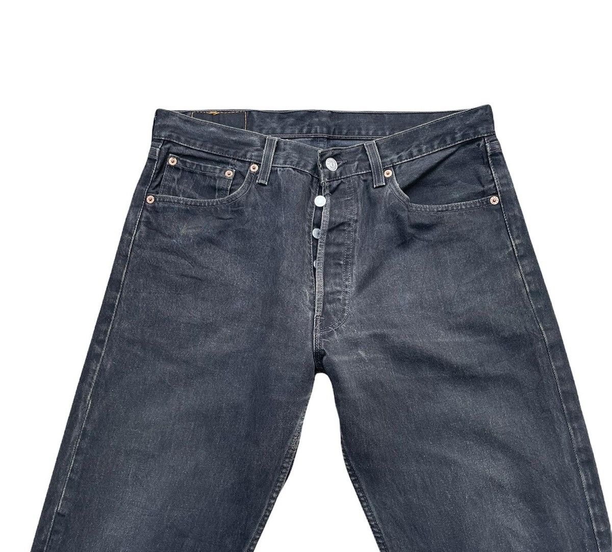 Levi's Vintage Levis 501 e 1997 Usa Super Black Denim Size US 33 - 3 Thumbnail