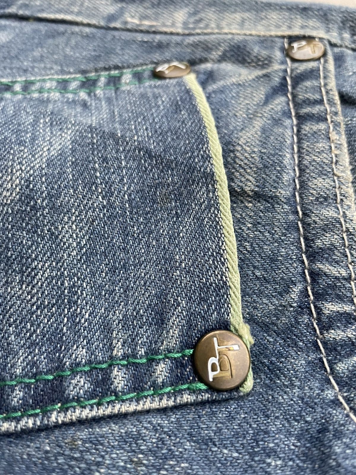 Edwin Vintage Edwin Blue Trip Greenline Selvedge Distressed Size US 33 - 23 Thumbnail