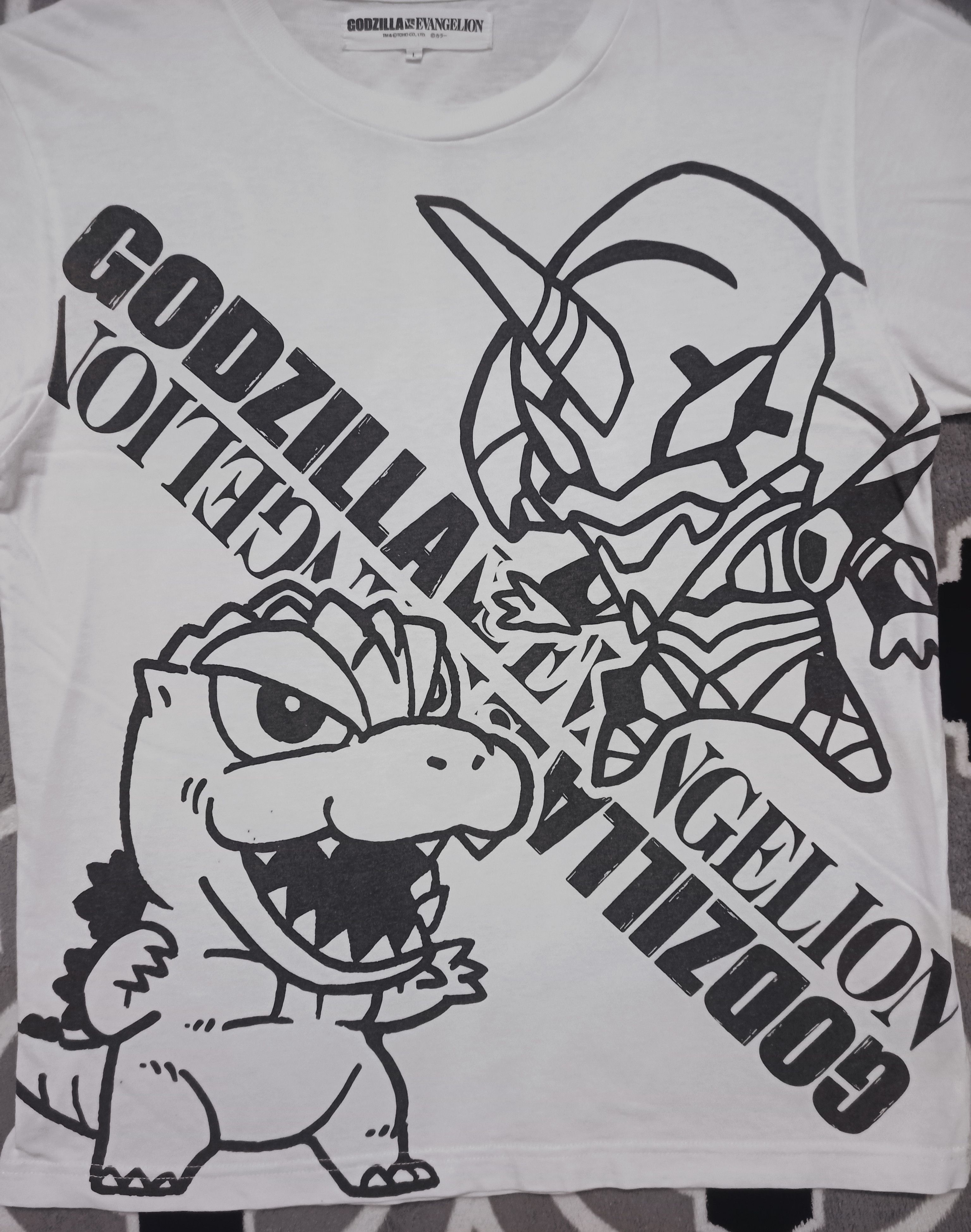 Anime × Cartoon Network × Japanese Brand Vtg EVANGELION GODZILLA JAPAN ANIME T Size US L / EU 52-54 / 3 - 1 Thumbnail