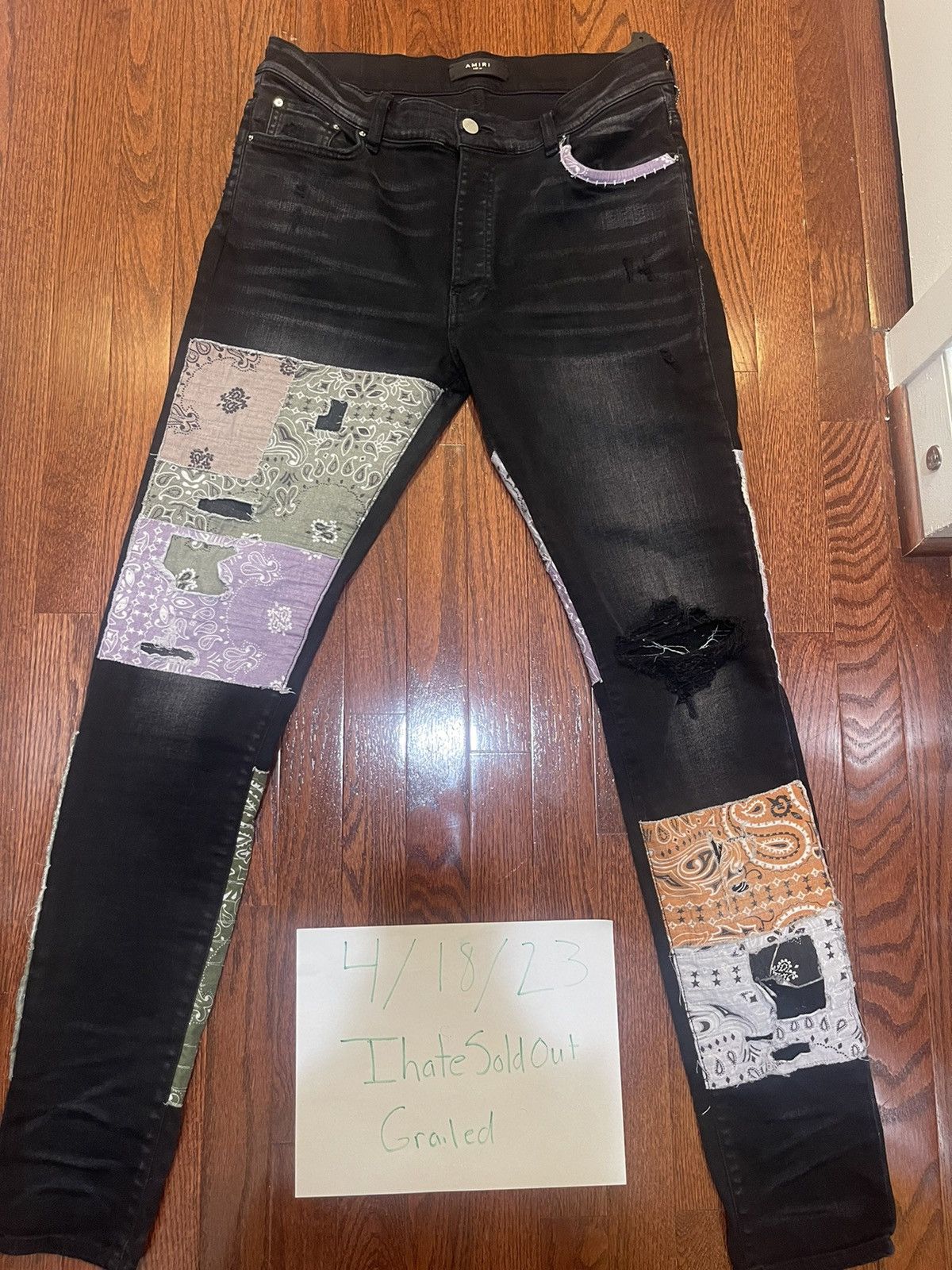 Amiri Art Patch Bandana Jeans