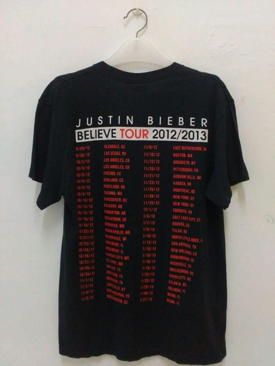 Band Tees × Vintage VTG JUSTIN BIEBER 2012/2013 TOUR T SHIRT Size US M / EU 48-50 / 2 - 3 Thumbnail