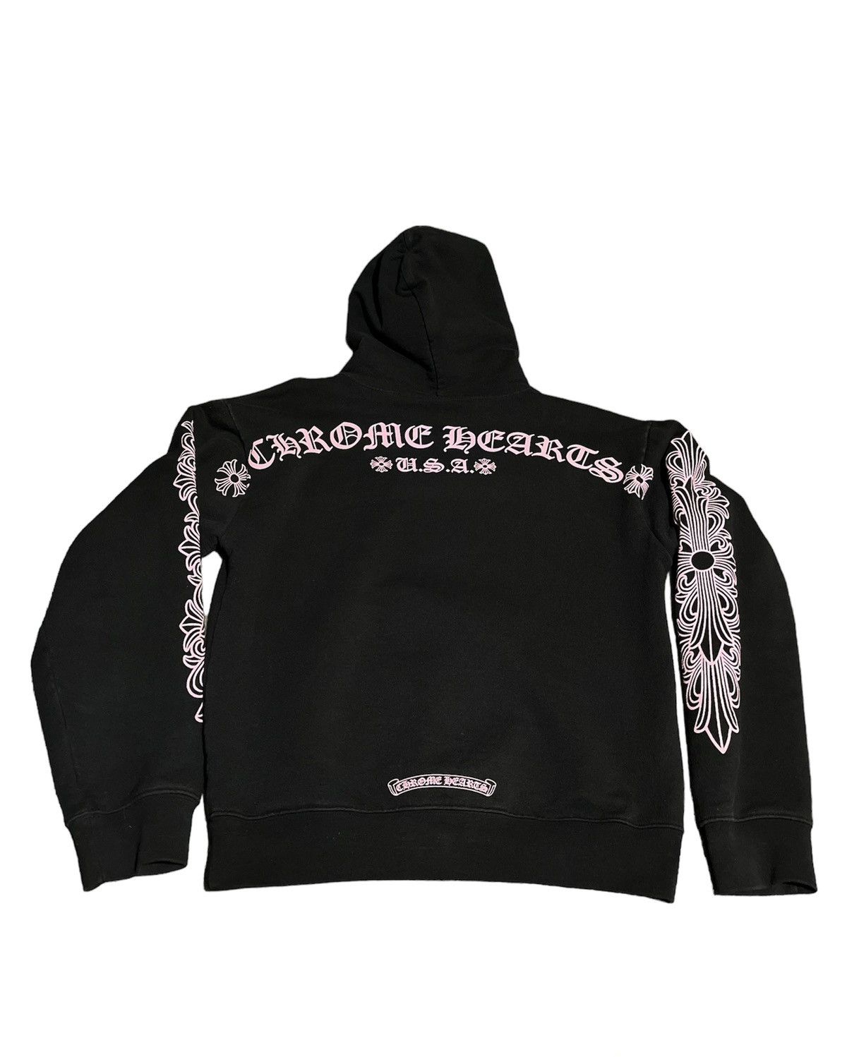 Pre-owned Chrome Hearts S Matty Boy  Black Pink Floral Chomper Hoodie