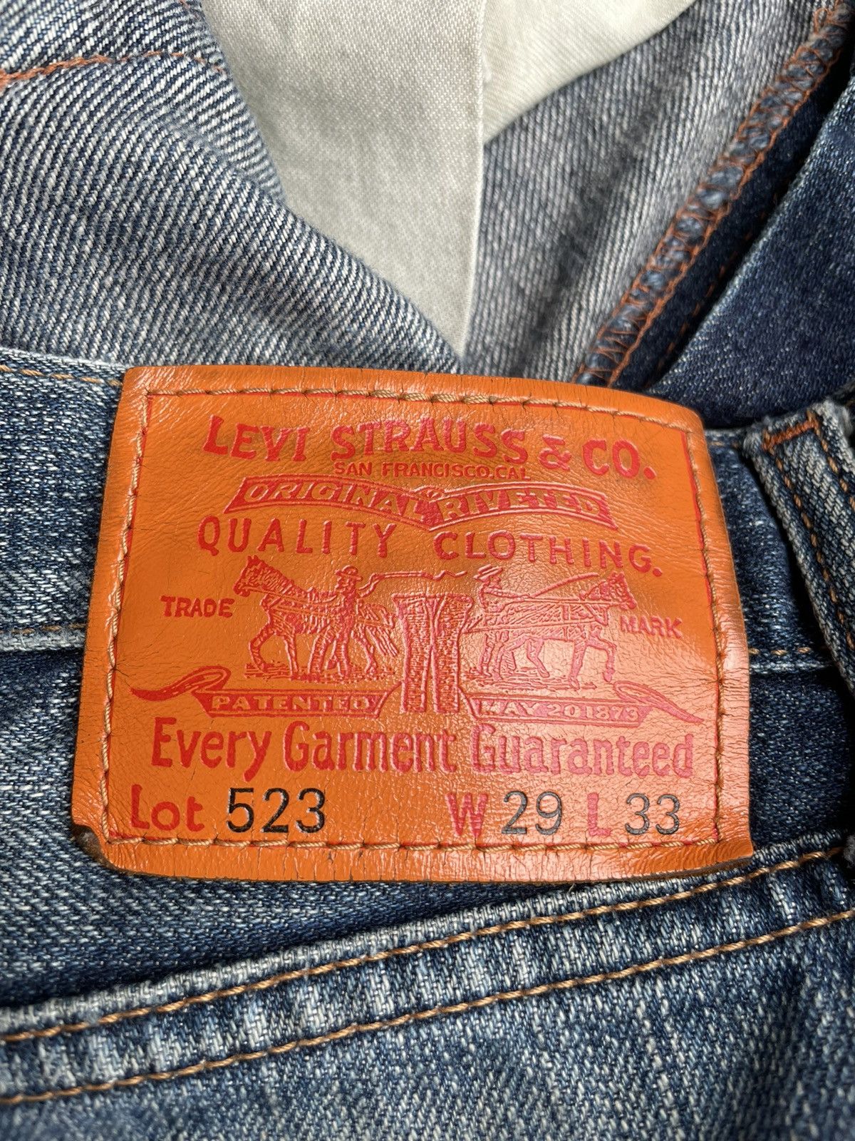 Levi's Vintage 2007 Levis 523 e Orangeline Selvedge Size US 31 - 18 Thumbnail