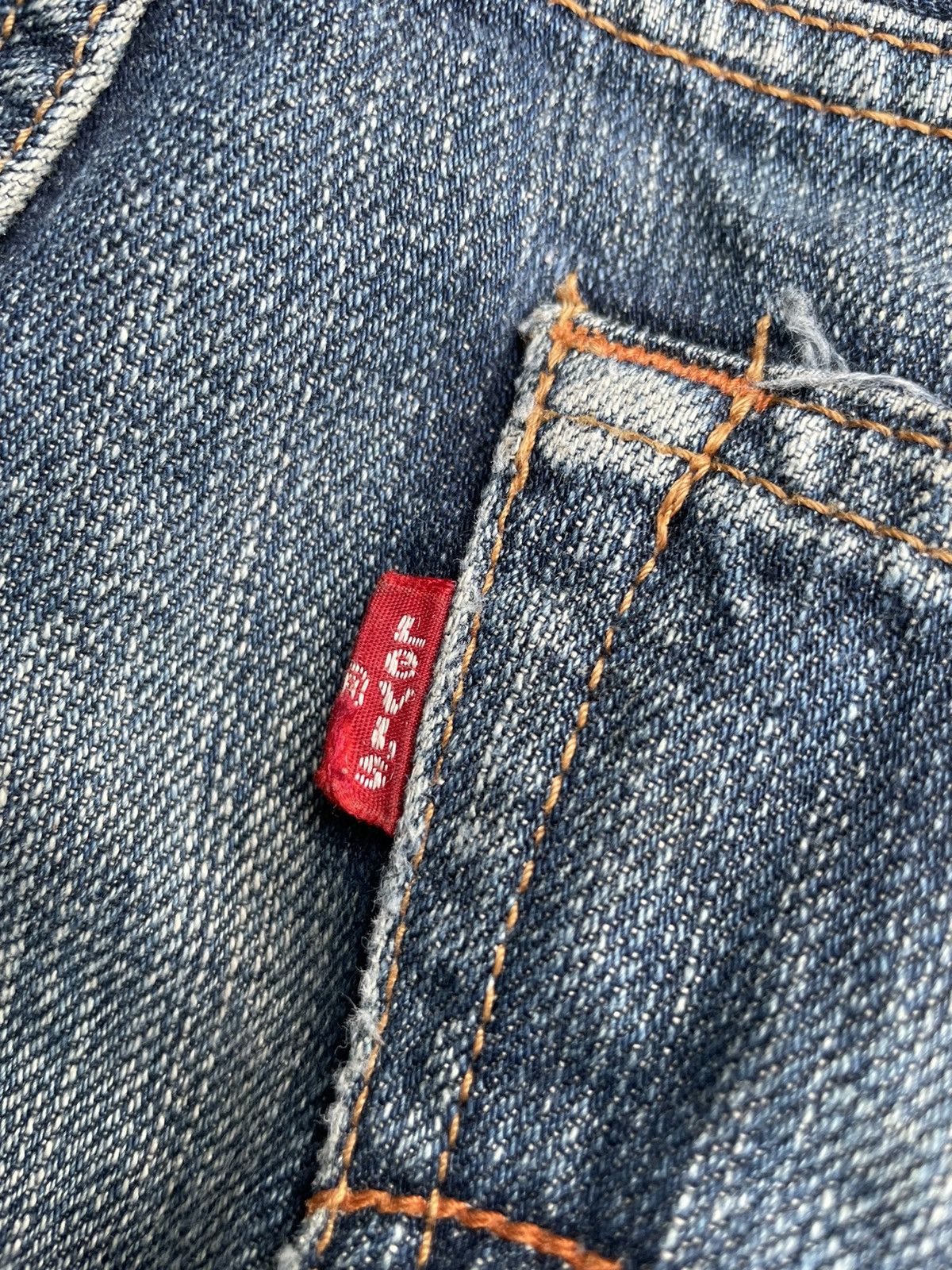 Levi's Vintage 2007 Levis 523 e Orangeline Selvedge Size US 31 - 19 Thumbnail