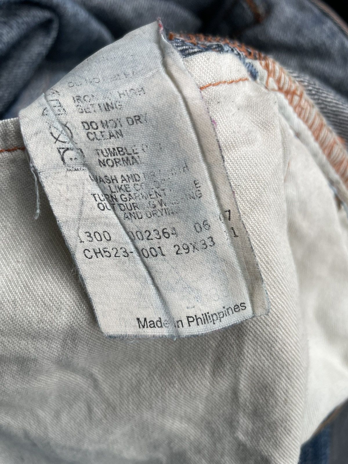 Levi's Vintage 2007 Levis 523 e Orangeline Selvedge Size US 31 - 20 Thumbnail
