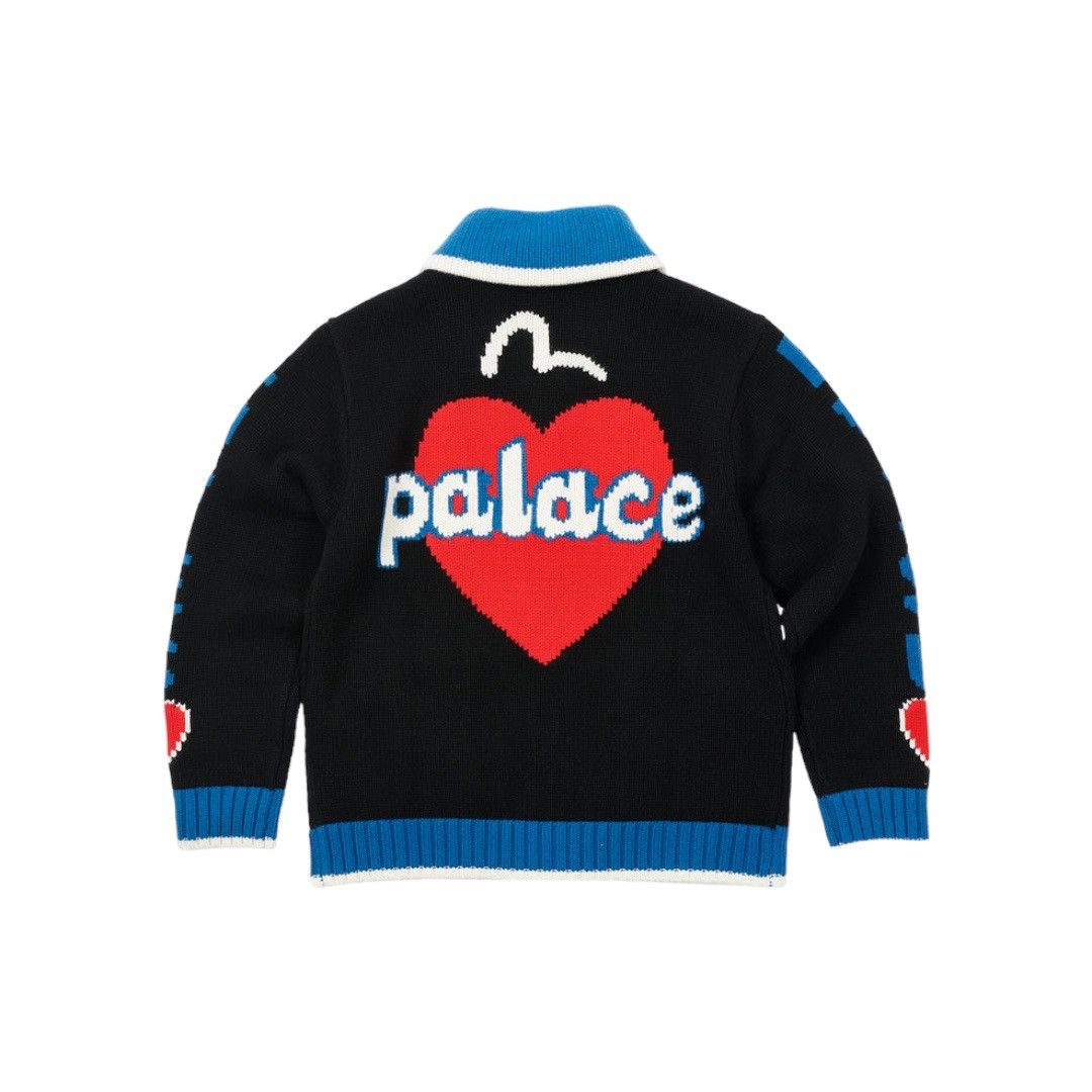 Palace Palace x Evisu Cowichan Knit Cardigan Sweater Black SS23 Size US XL / EU 56 / 4 - 2 Preview