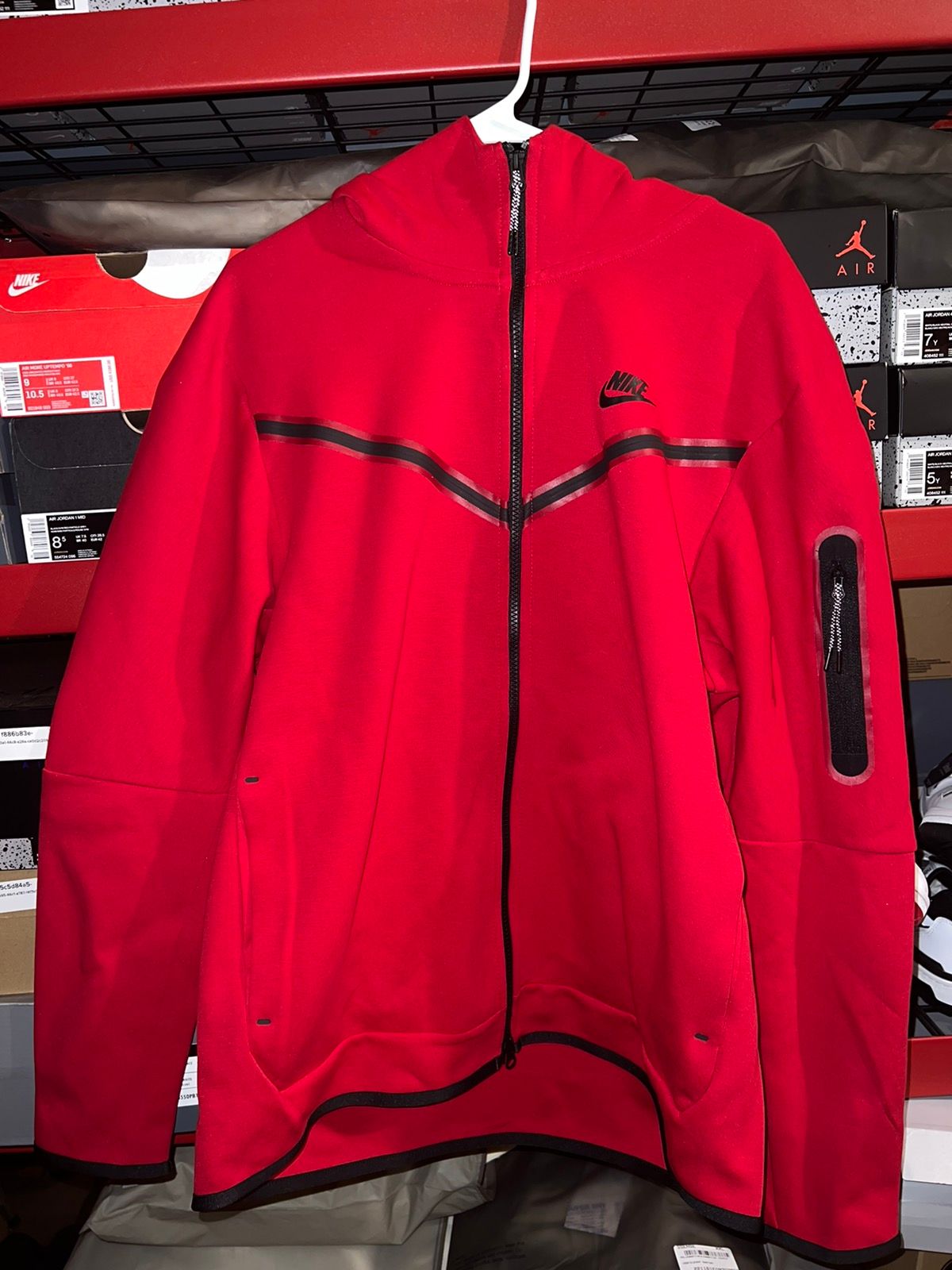 Nike Nike Sportswear Tech Fleece Hoodie Gym Red/Black | Grailed