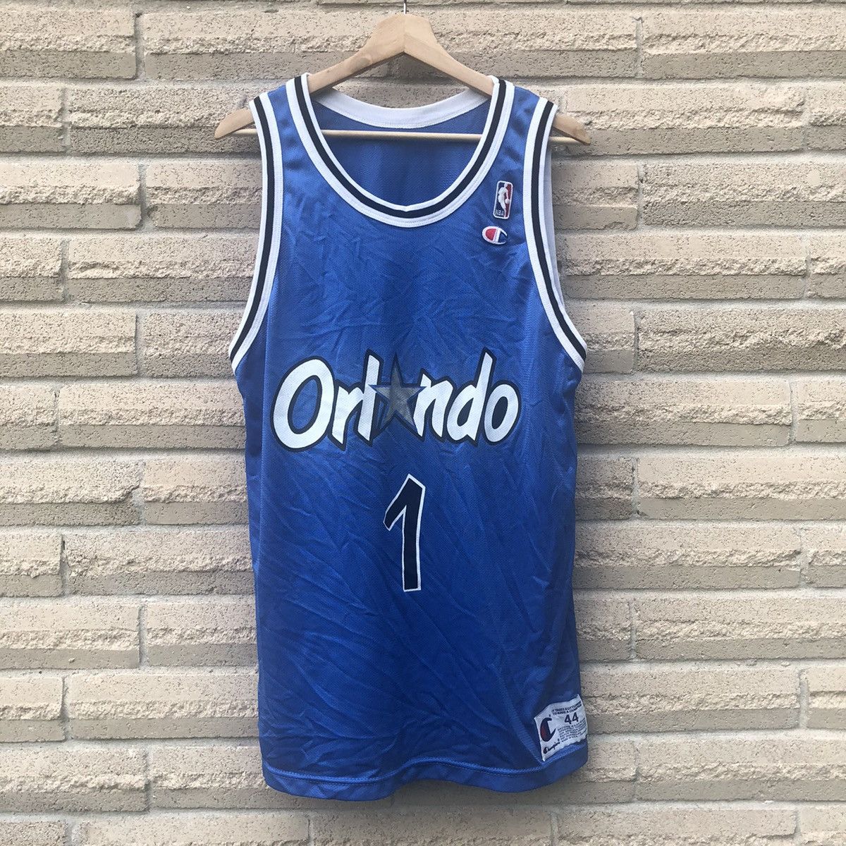 90s Penny Hardaway Orlando Magic jersey mens size 40 black Champion vtg