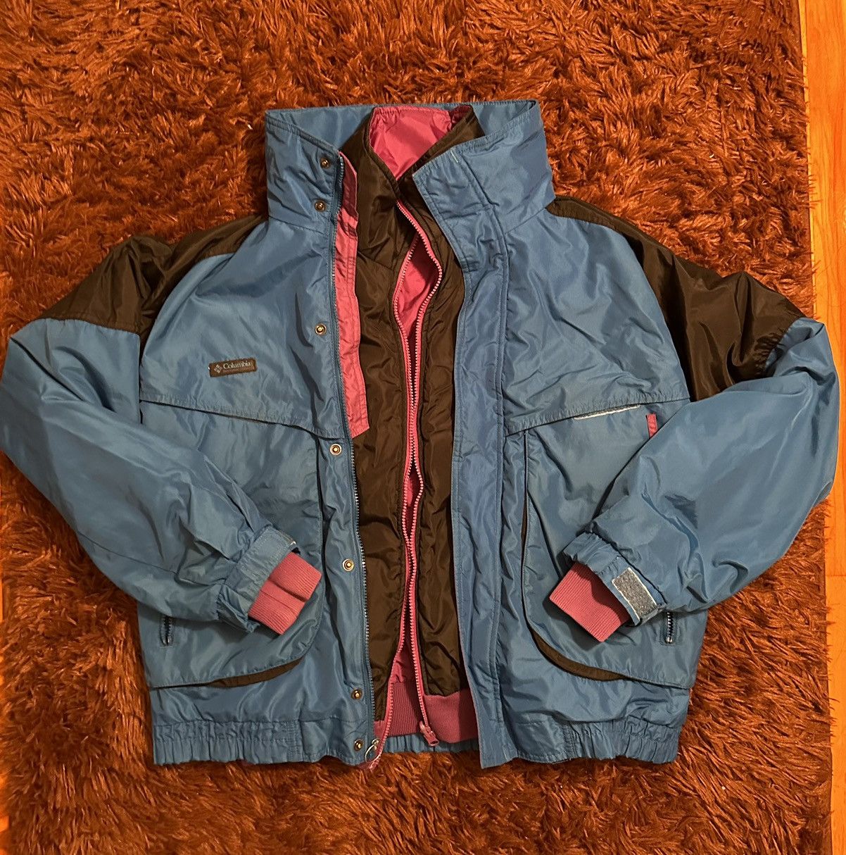 名作 OLD COLUMBIA Radial Sleeve Vintage Columbia Radial Sleeve Double zip Mens XL