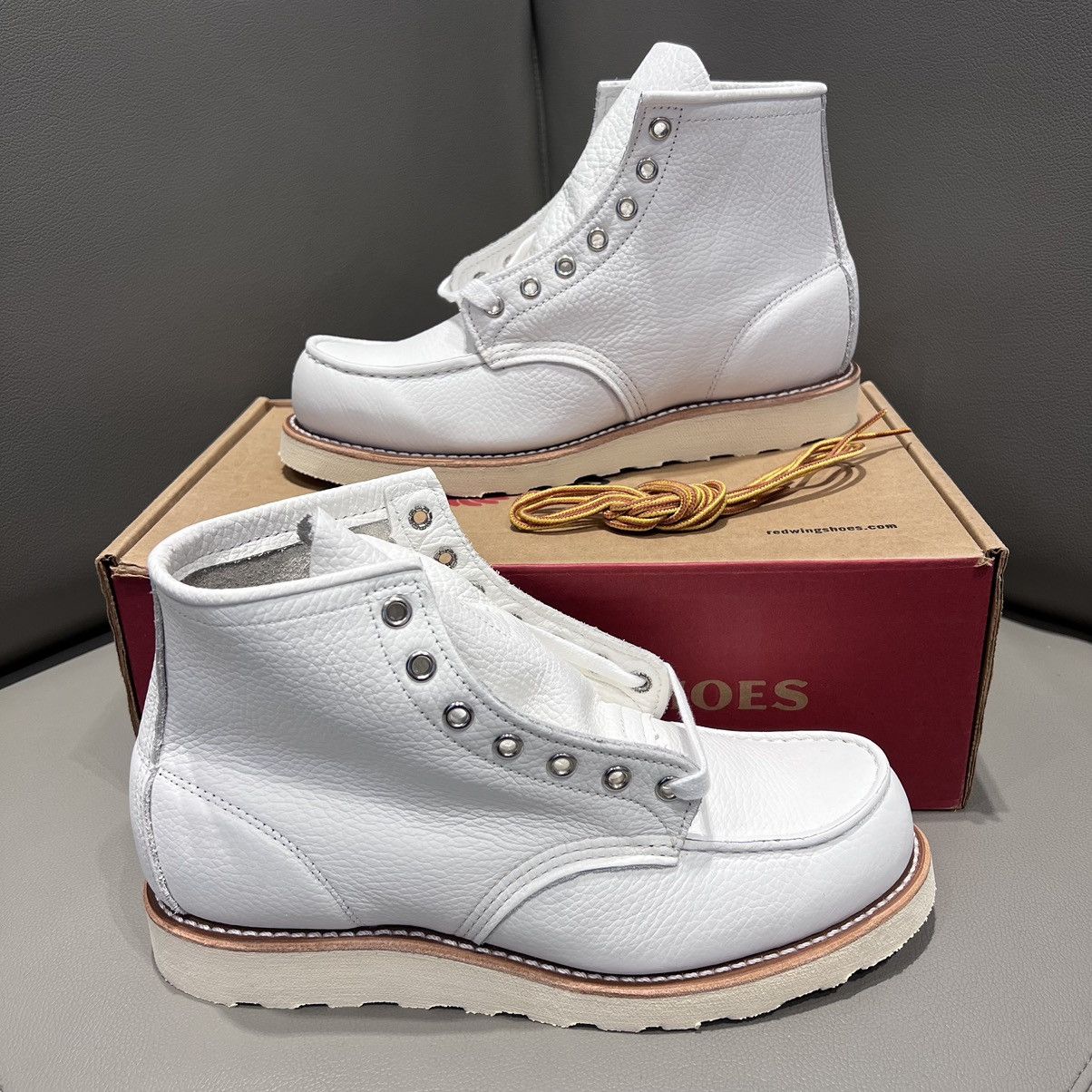 Red Wing Heritage X Concepts 6” Moc Toe White Leather Boots