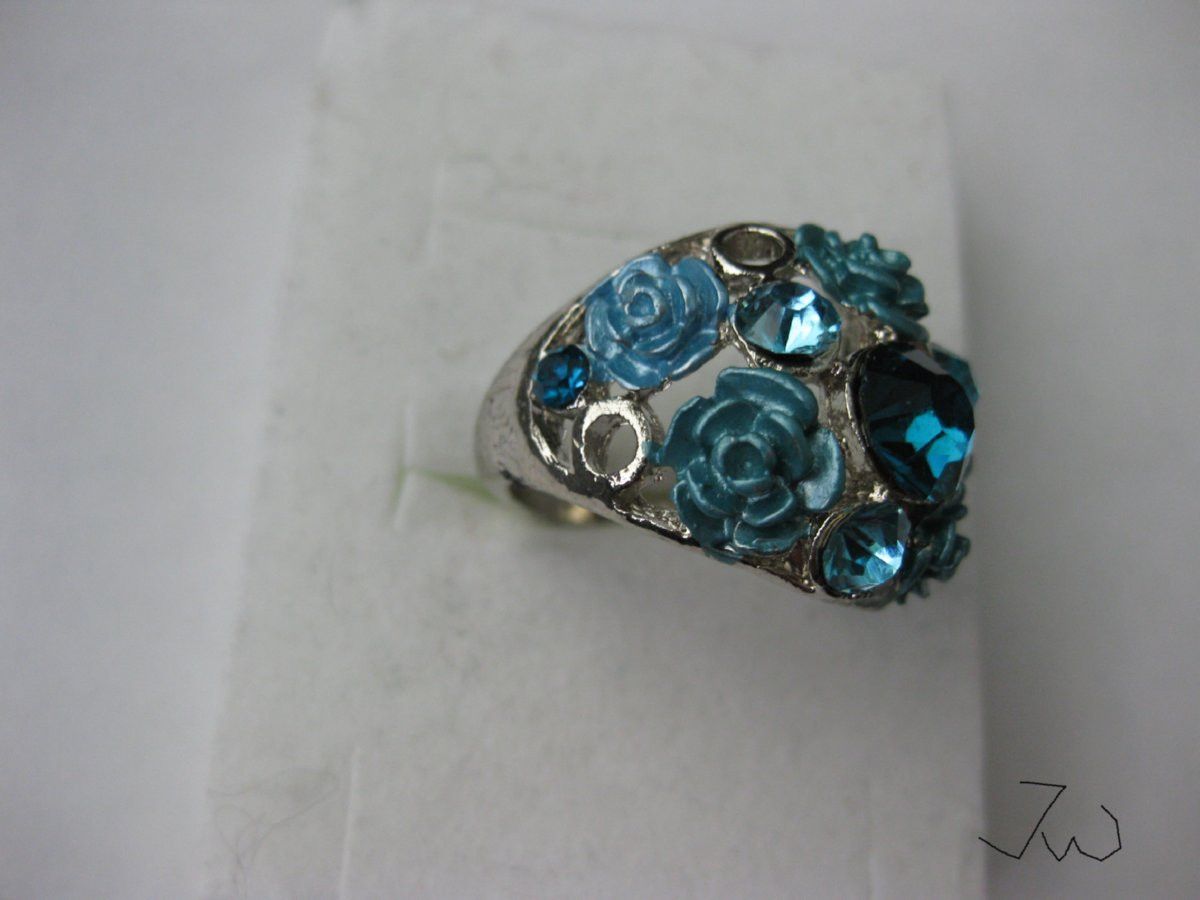 Jewelry Blue Rose CZs Ring - Size 5 Size ONE SIZE - 3 Thumbnail
