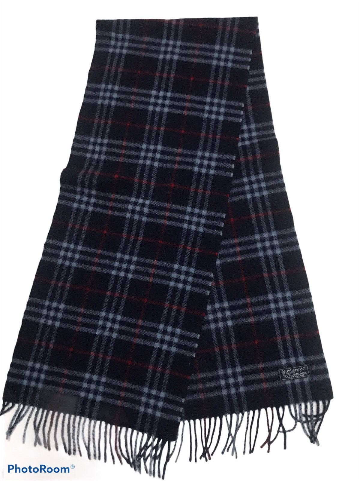 Burberry VINTAGE BURBERRYS BLUE NOVA CHECK WOOL ENGLAND Size ONE SIZE - 2 Thumbnail
