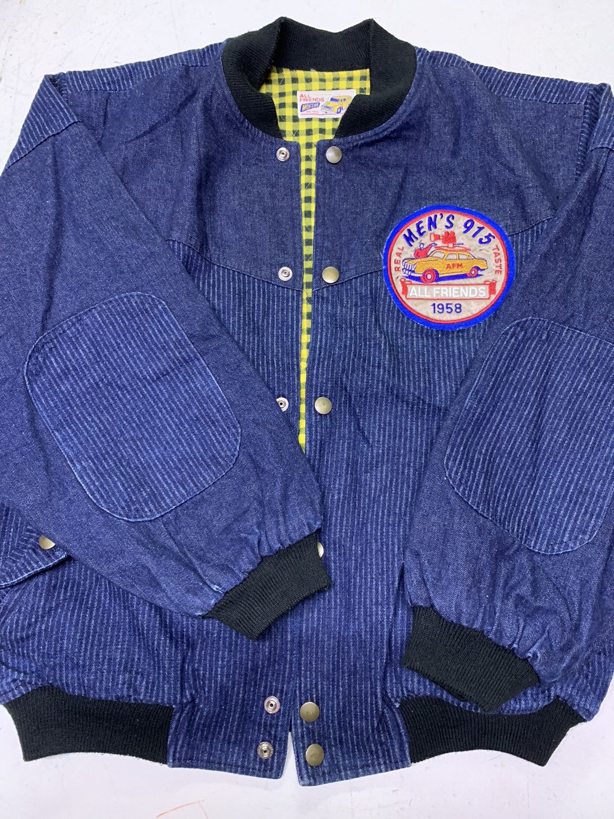 image of Designer Bombers Jacket All Friends Men’S 913 in Blue, Men's (Size Medium)