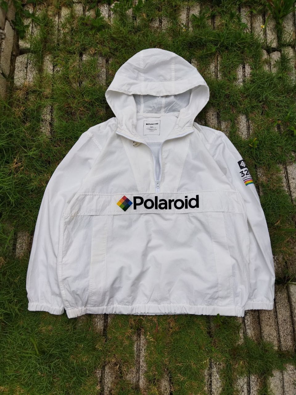 image of Polaroid Anoraks Hooded Jacket in White, Men's (Size Large)