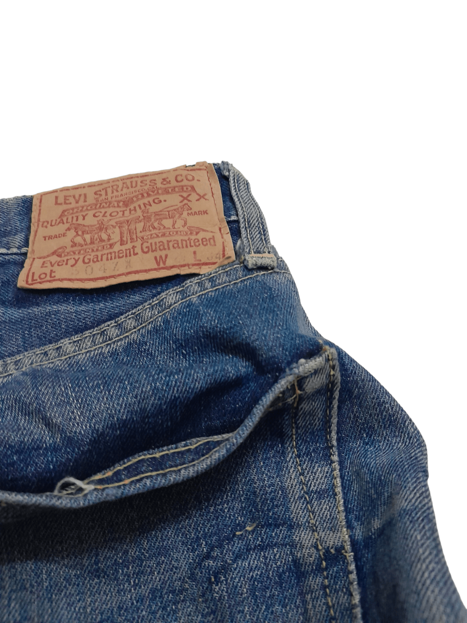 Levi's × Vintage 50s Levis 504ZXX Big E Selvedge USA Hidden Rivets Denim E826 Size US 26 / EU 42 - 6 Thumbnail
