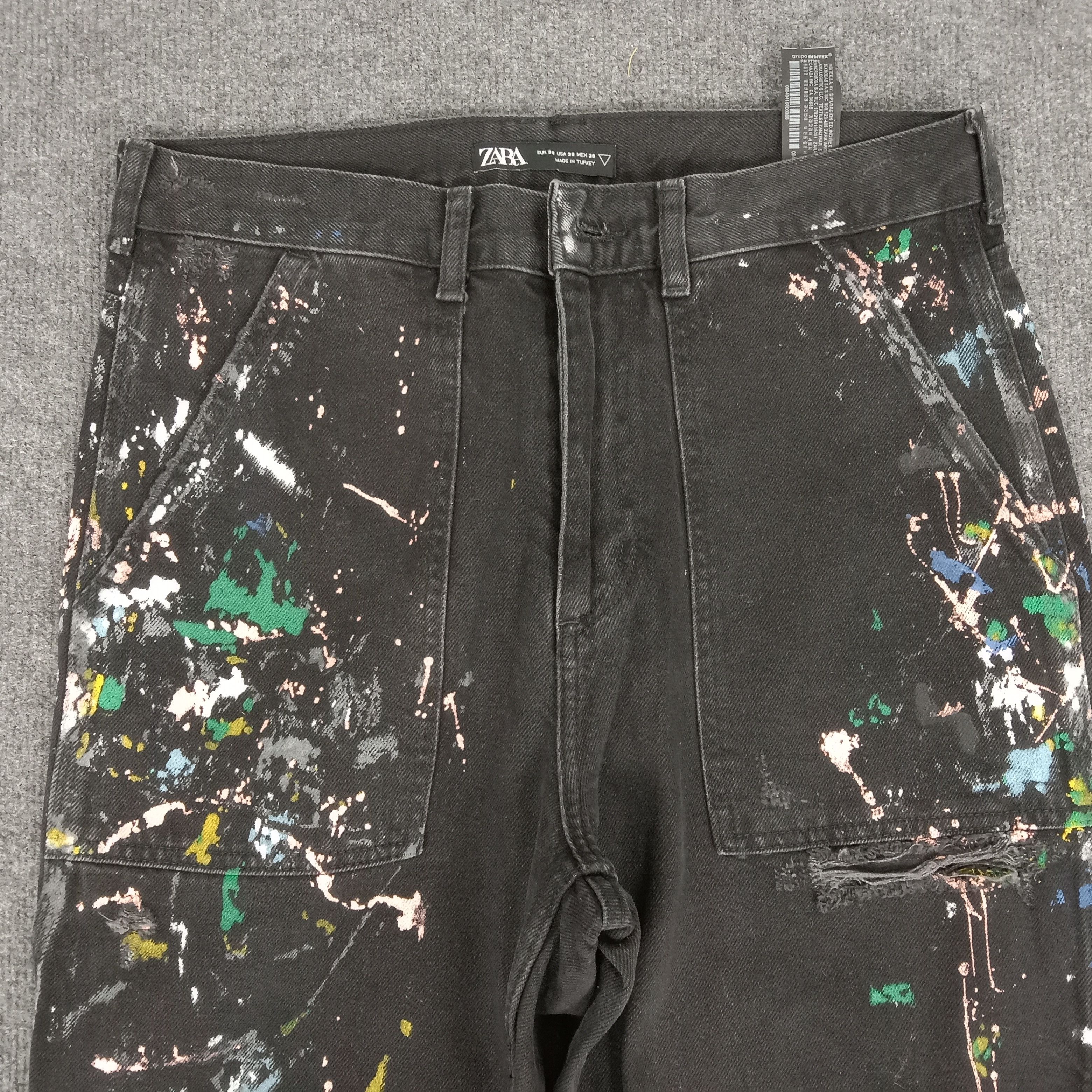 Japanese Brand × Vintage × Zara ZARA Japanese Painting Art Design Trousers Pants Size US 31 - 2 Thumbnail
