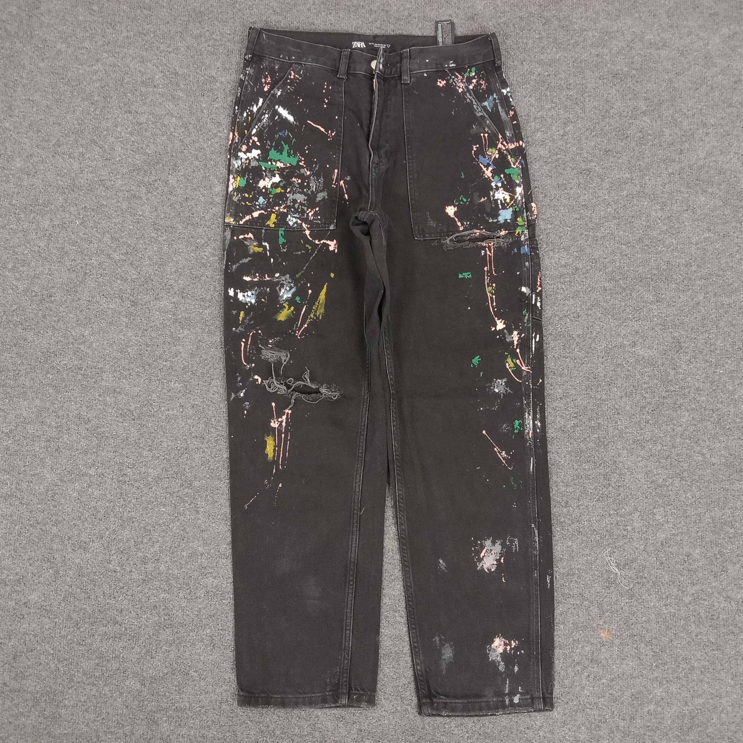 Japanese Brand × Vintage × Zara ZARA Japanese Painting Art Design Trousers Pants Size US 31 - 1 Thumbnail