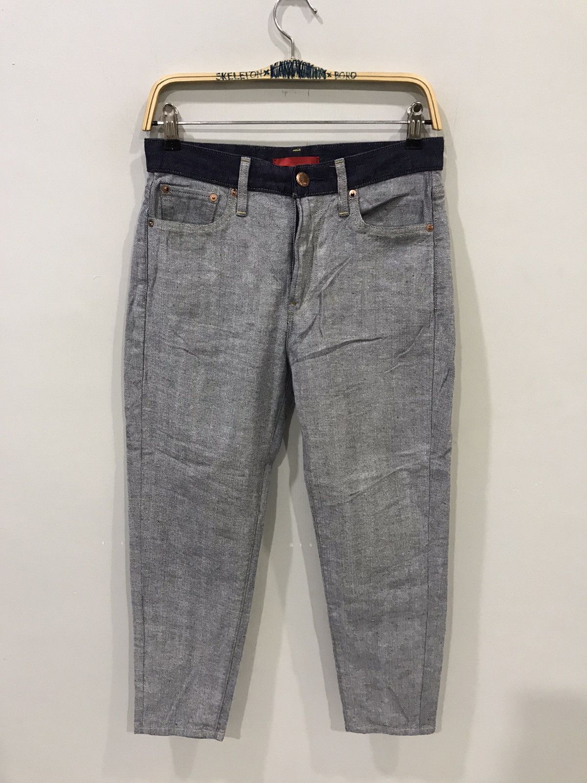 Japanese Brand RED CARD Inside Out Cropped Leg Denim Size US 29 - 1 Thumbnail