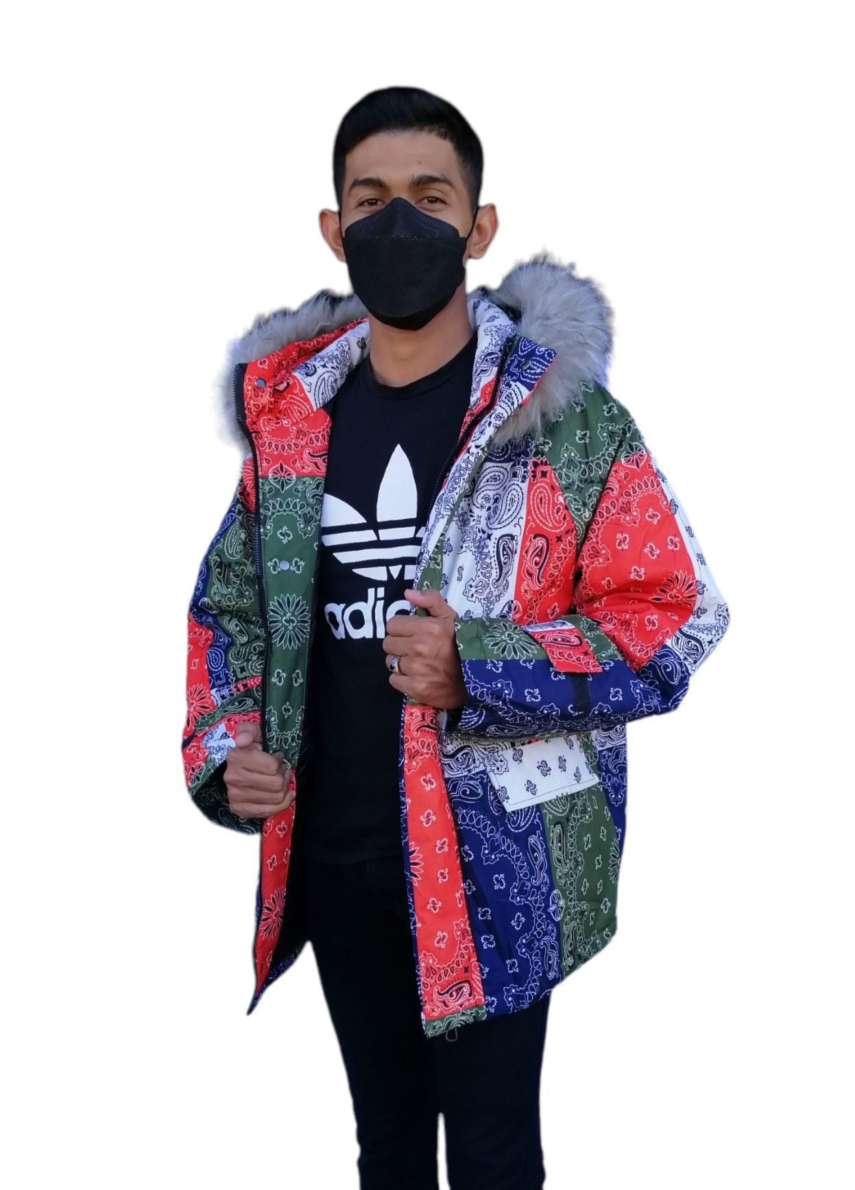 Japanese Brand 🔥RARE!! Bandana Paisley Pacthwork Puffer Jacket 