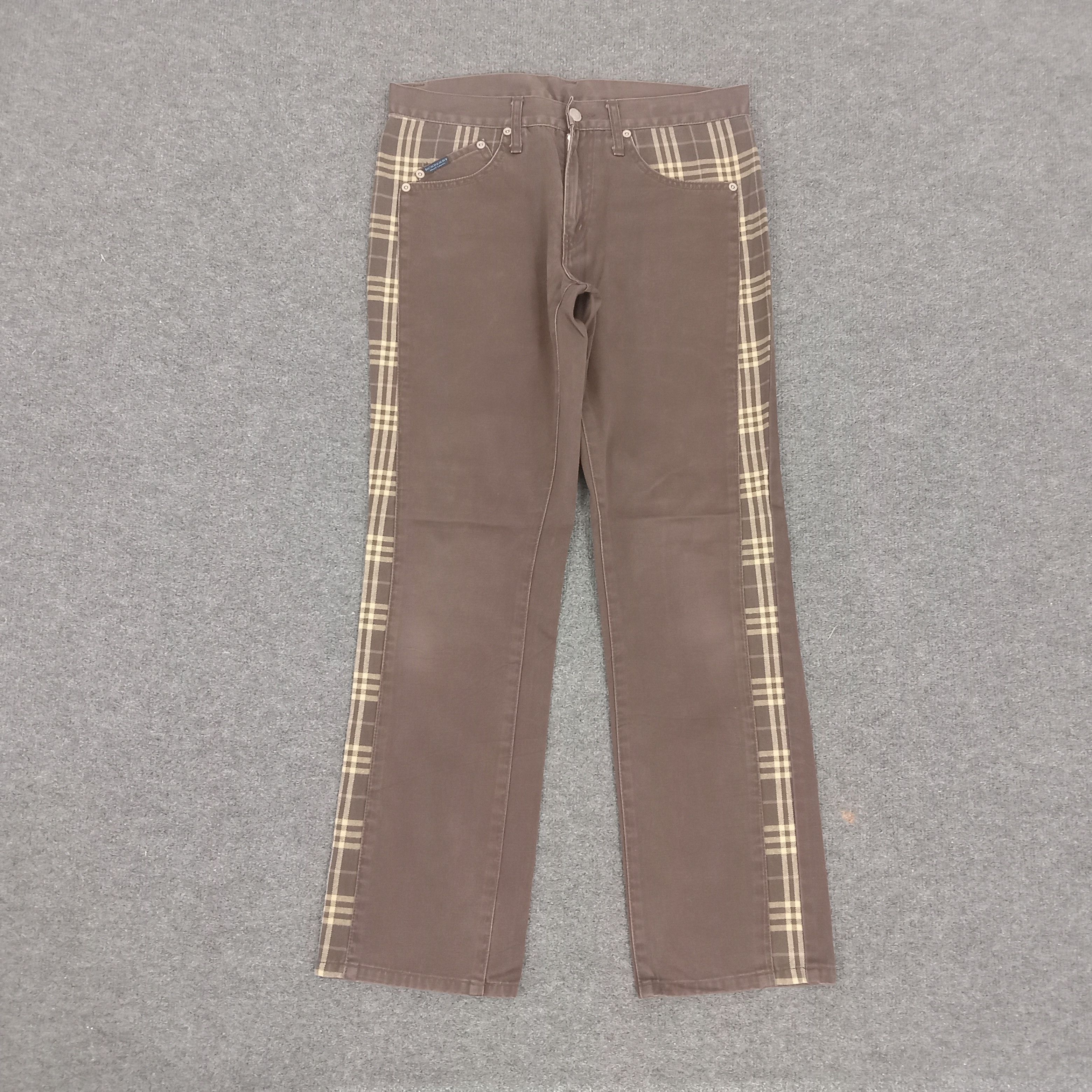 Burberry × Vintage Burberry London Blue Label Nova Check Trousers Pants Size US 31 - 1 Thumbnail