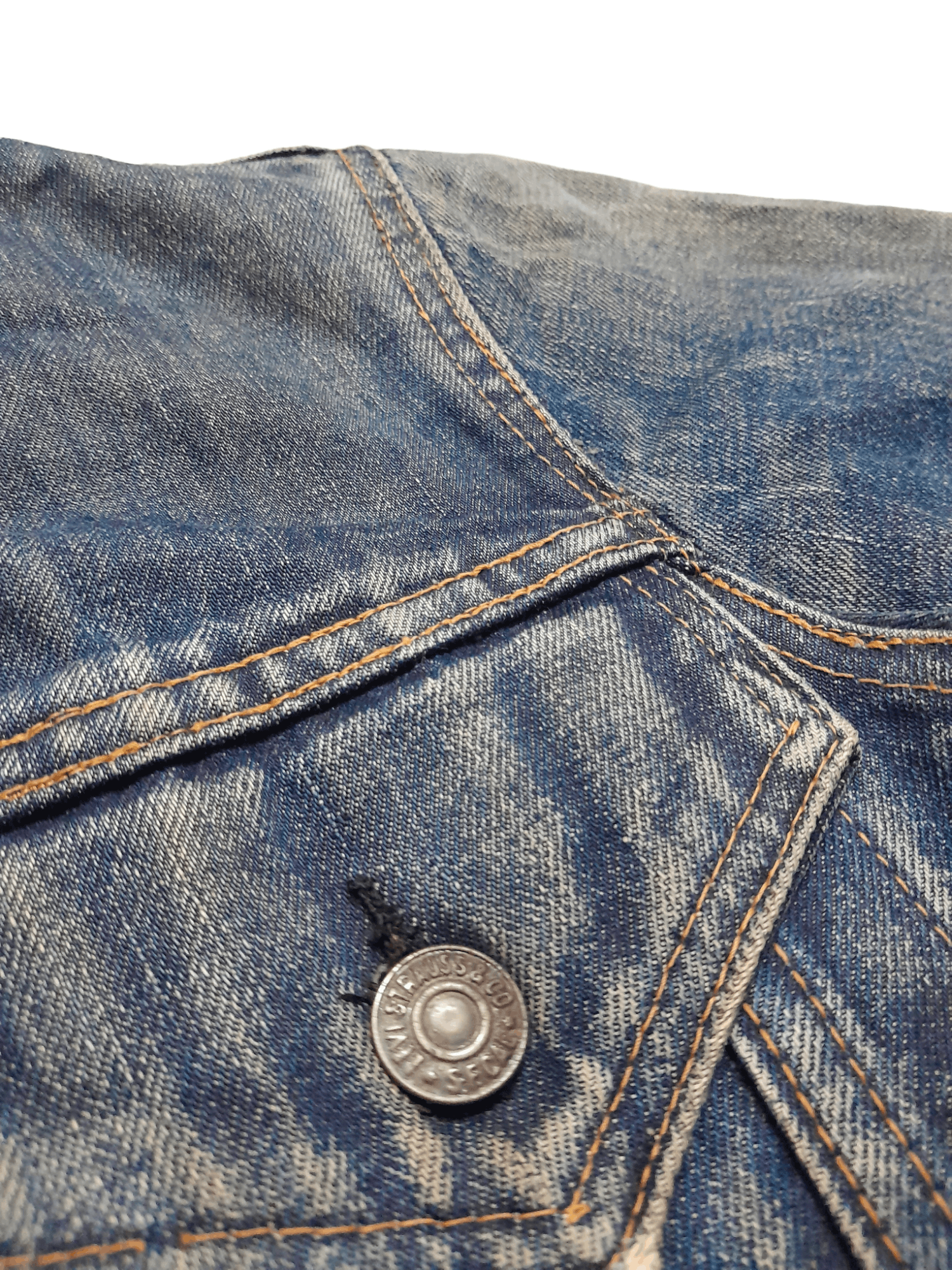 Levi's × Vintage 70s Levis Big E 525 Trucker Denim Usa (E822) Size US S / EU 44-46 / 1 - 5 Thumbnail
