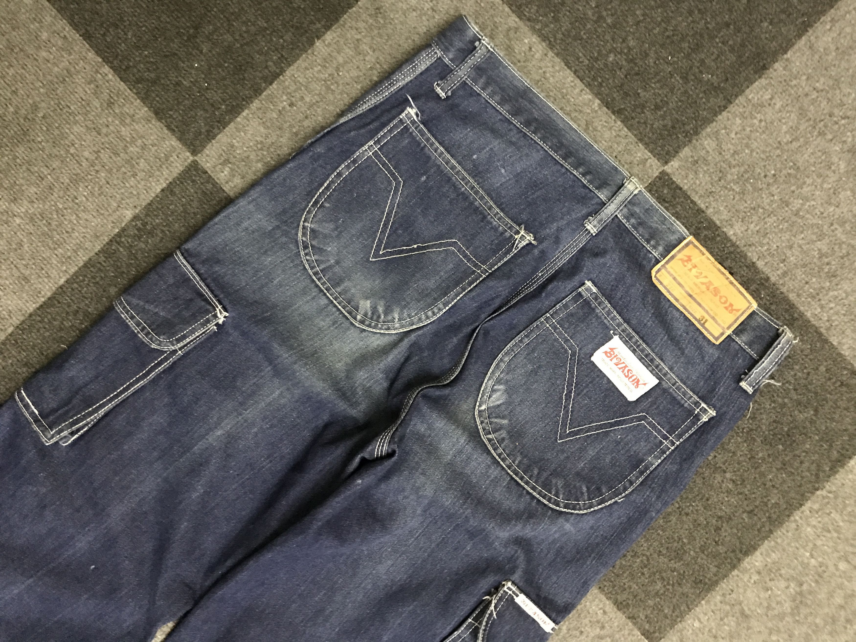 Japanese Brand CP299 BIVASON Japan Workwear Cargo Baggy Jeans Size US 33 - 8 Thumbnail