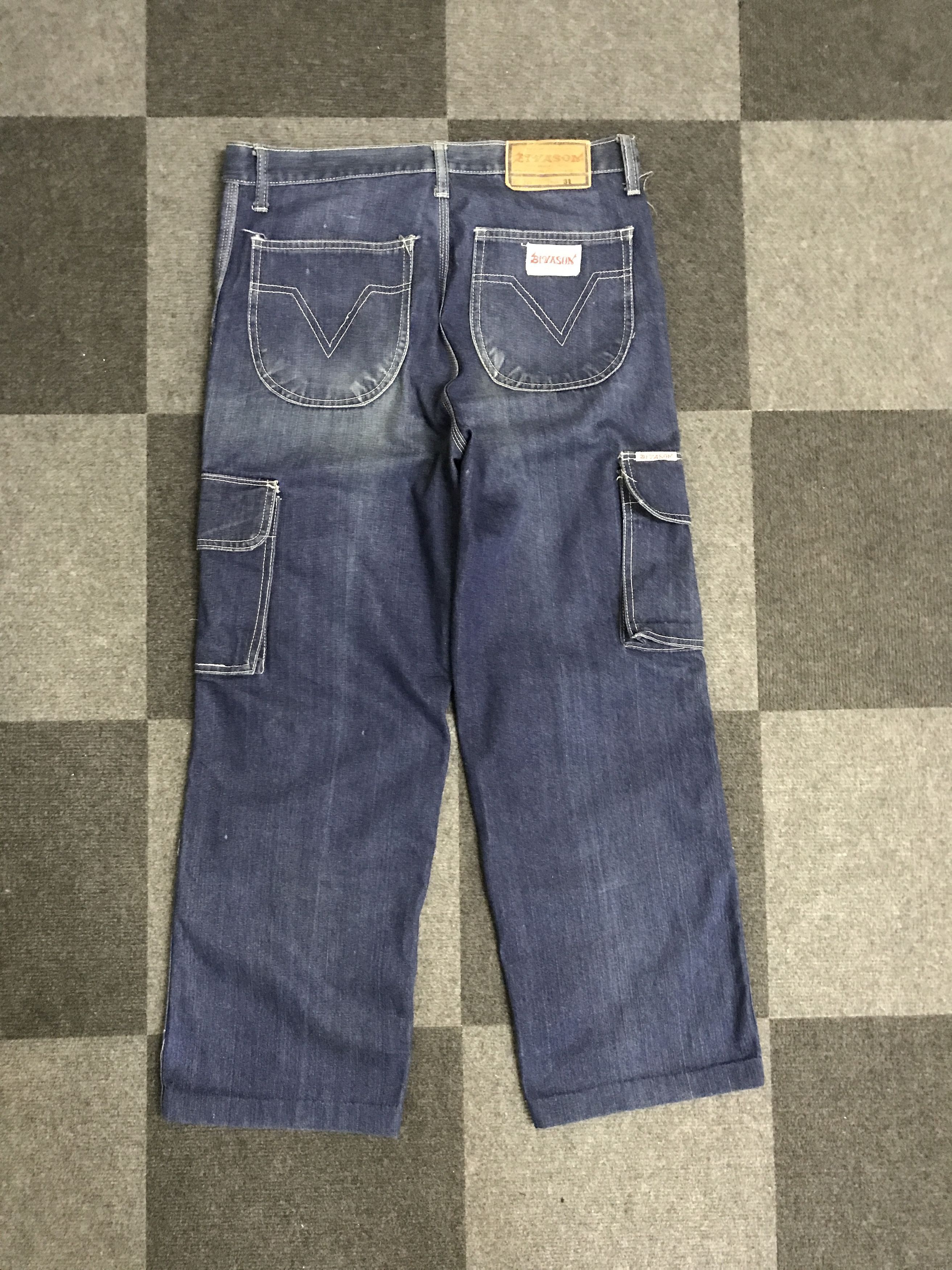 Japanese Brand CP299 BIVASON Japan Workwear Cargo Baggy Jeans Size US 33 - 7 Thumbnail