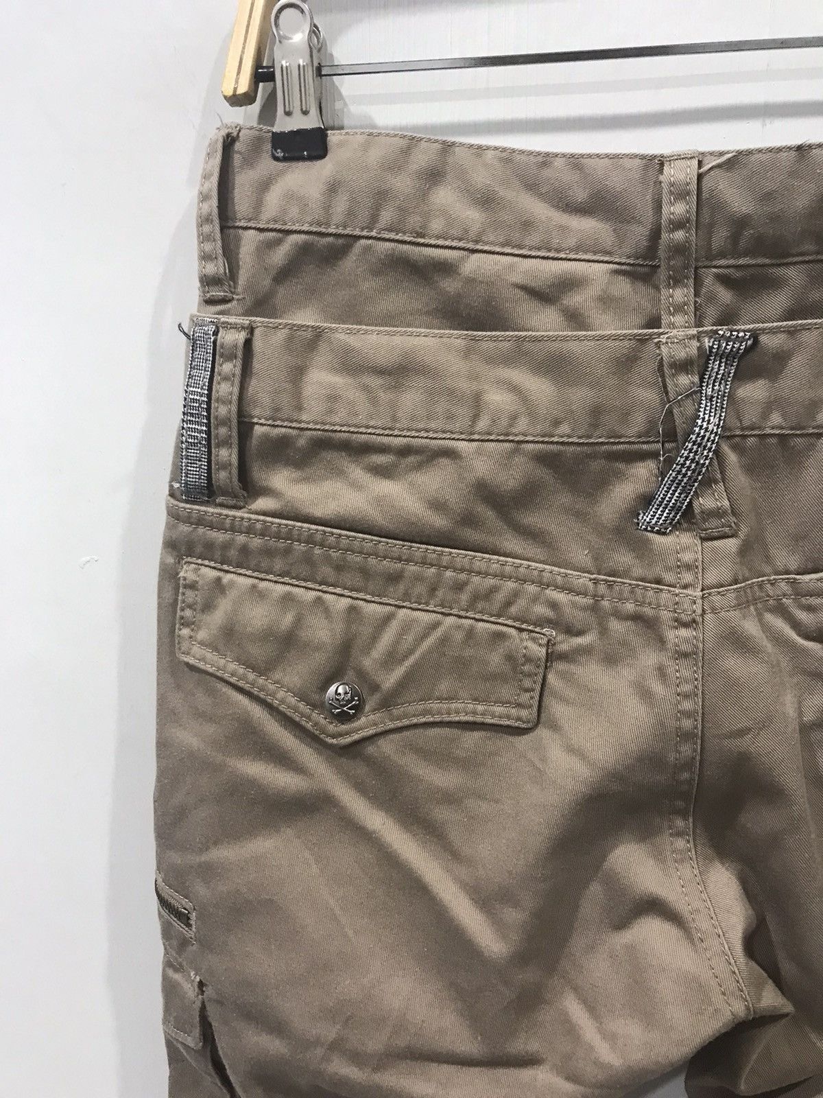 Japanese Brand doublefocus Japan DoubleWaist Skull Button Flare Cargo Pant Size US 28 / EU 44 - 10 Thumbnail