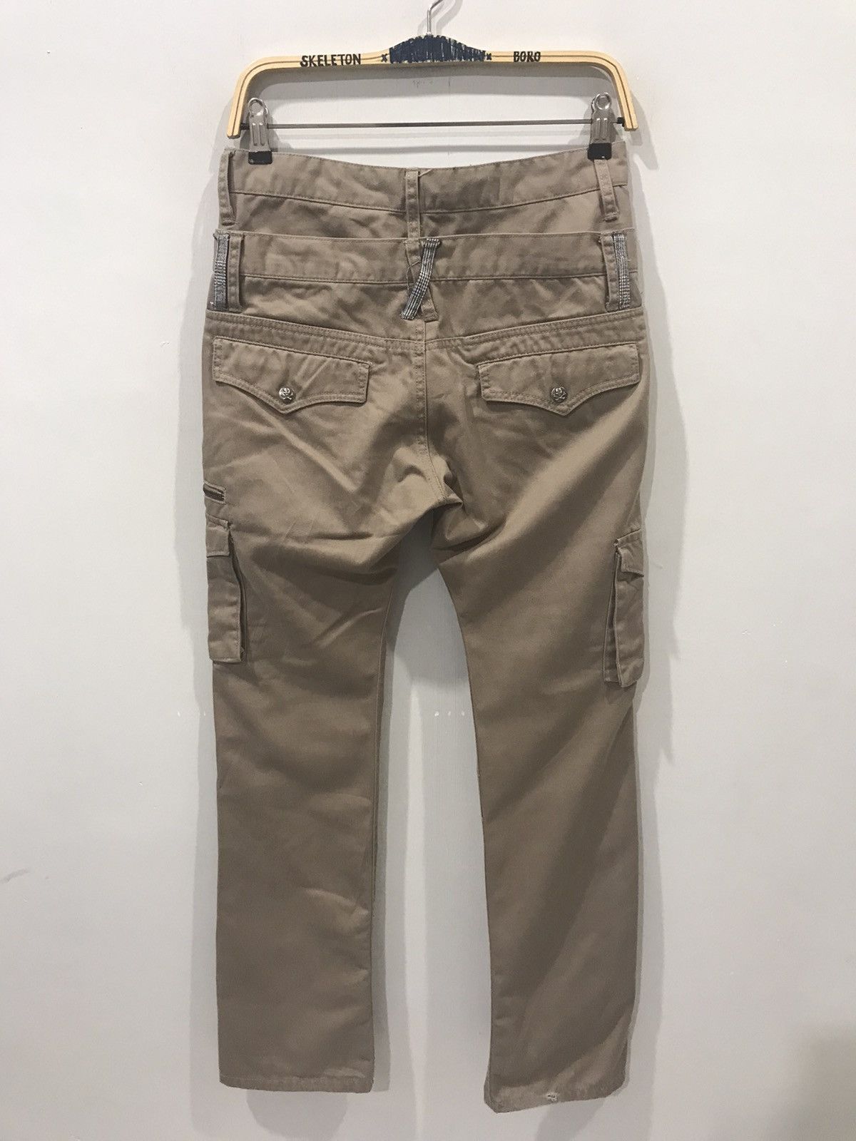 Japanese Brand doublefocus Japan DoubleWaist Skull Button Flare Cargo Pant Size US 28 / EU 44 - 8 Thumbnail