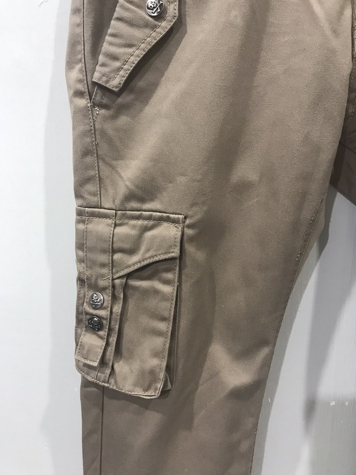 Japanese Brand doublefocus Japan DoubleWaist Skull Button Flare Cargo Pant Size US 28 / EU 44 - 5 Thumbnail