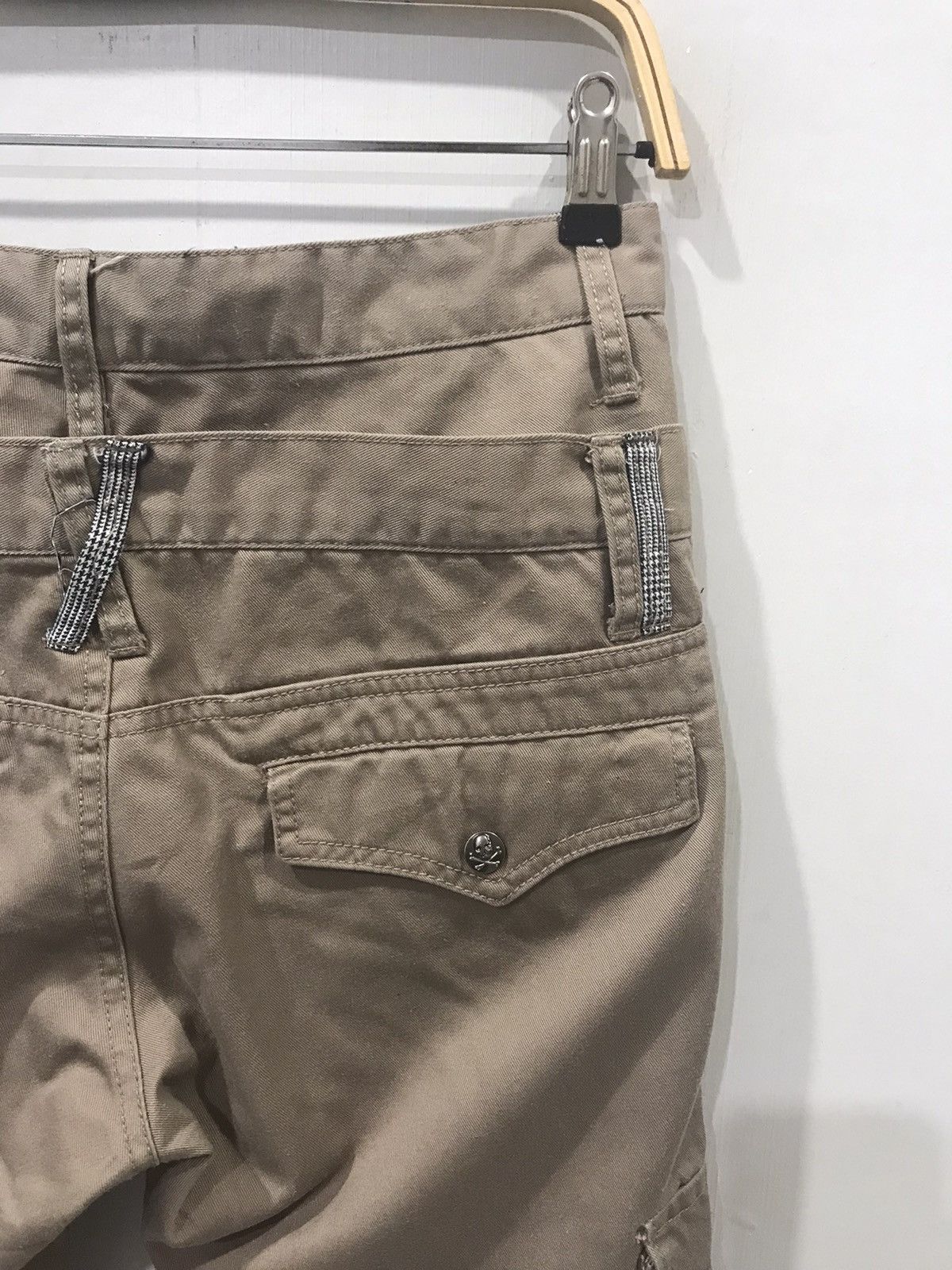 Japanese Brand doublefocus Japan DoubleWaist Skull Button Flare Cargo Pant Size US 28 / EU 44 - 9 Thumbnail