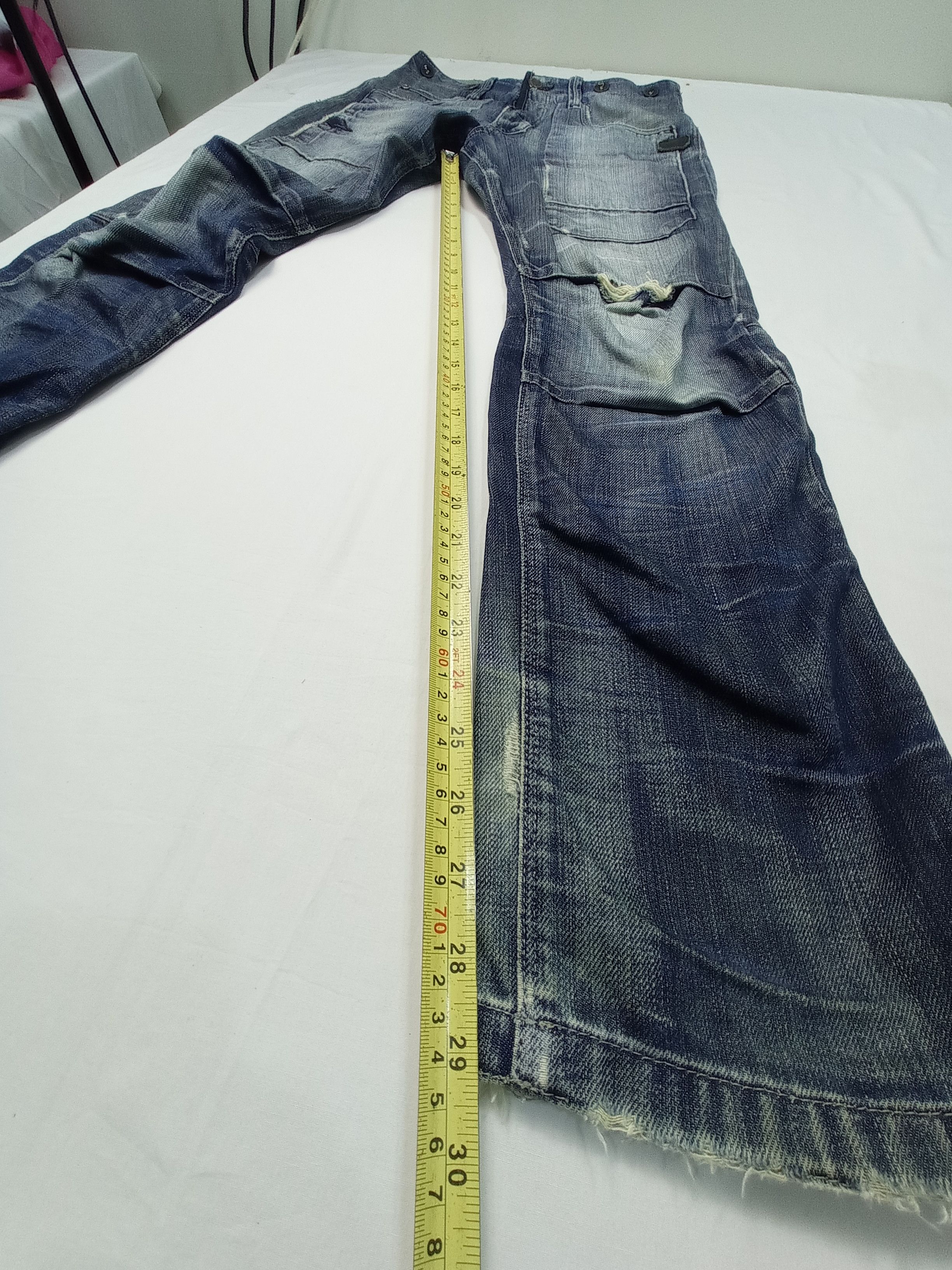 G-Star 🔥rare🔥G Star Raw Buckle Back Distressed Denim Pants Size US 27 - 19 Thumbnail
