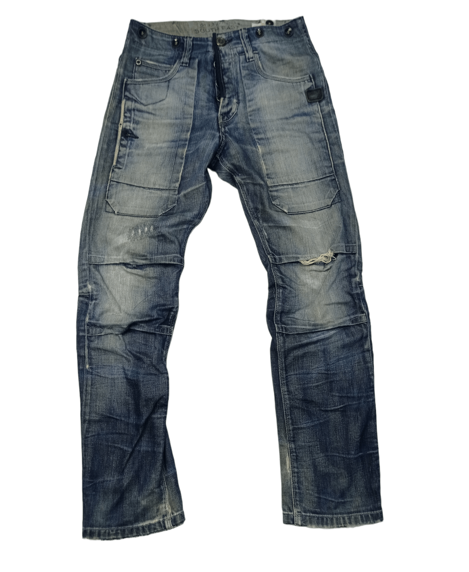 G-Star 🔥rare🔥G Star Raw Buckle Back Distressed Denim Pants Size US 27 - 1 Thumbnail