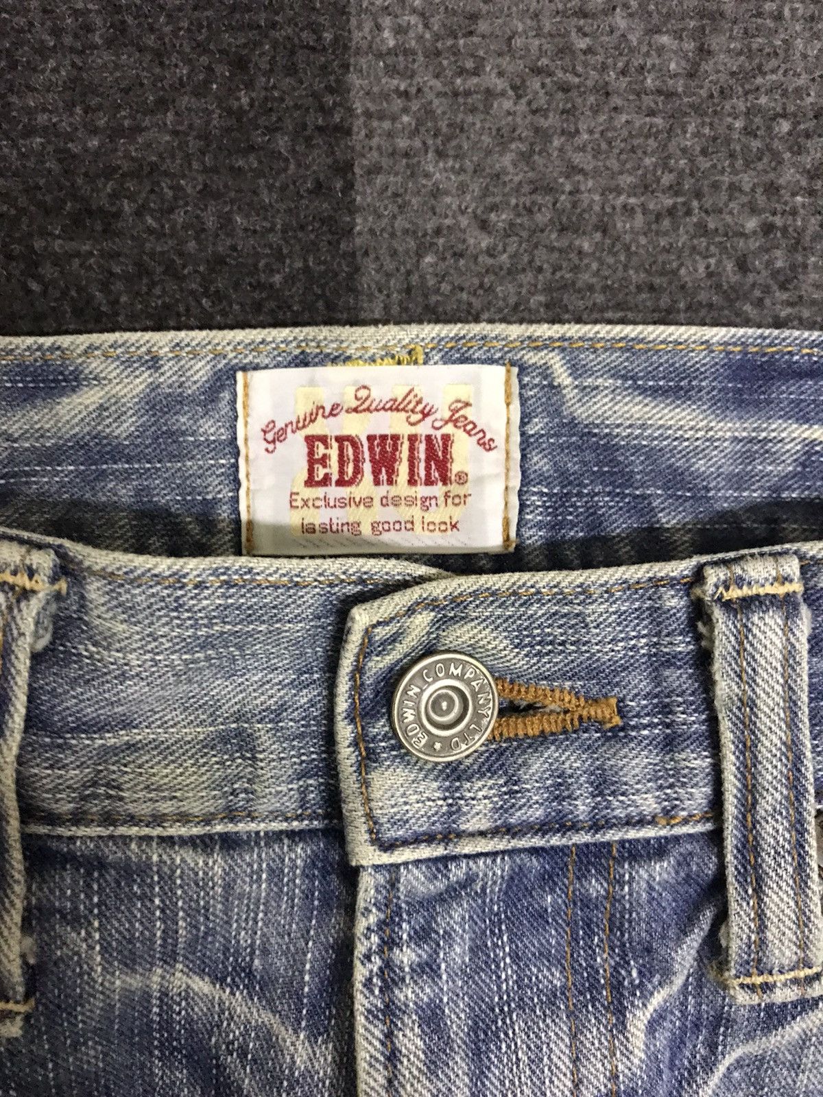 Edwin D125 Vintage EDWIN Light Wash Distressed Jeans Size US 32 / EU 48 - 9 Thumbnail