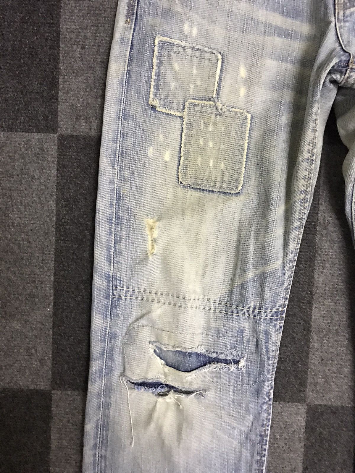 Edwin D125 Vintage EDWIN Light Wash Distressed Jeans Size US 32 / EU 48 - 8 Thumbnail