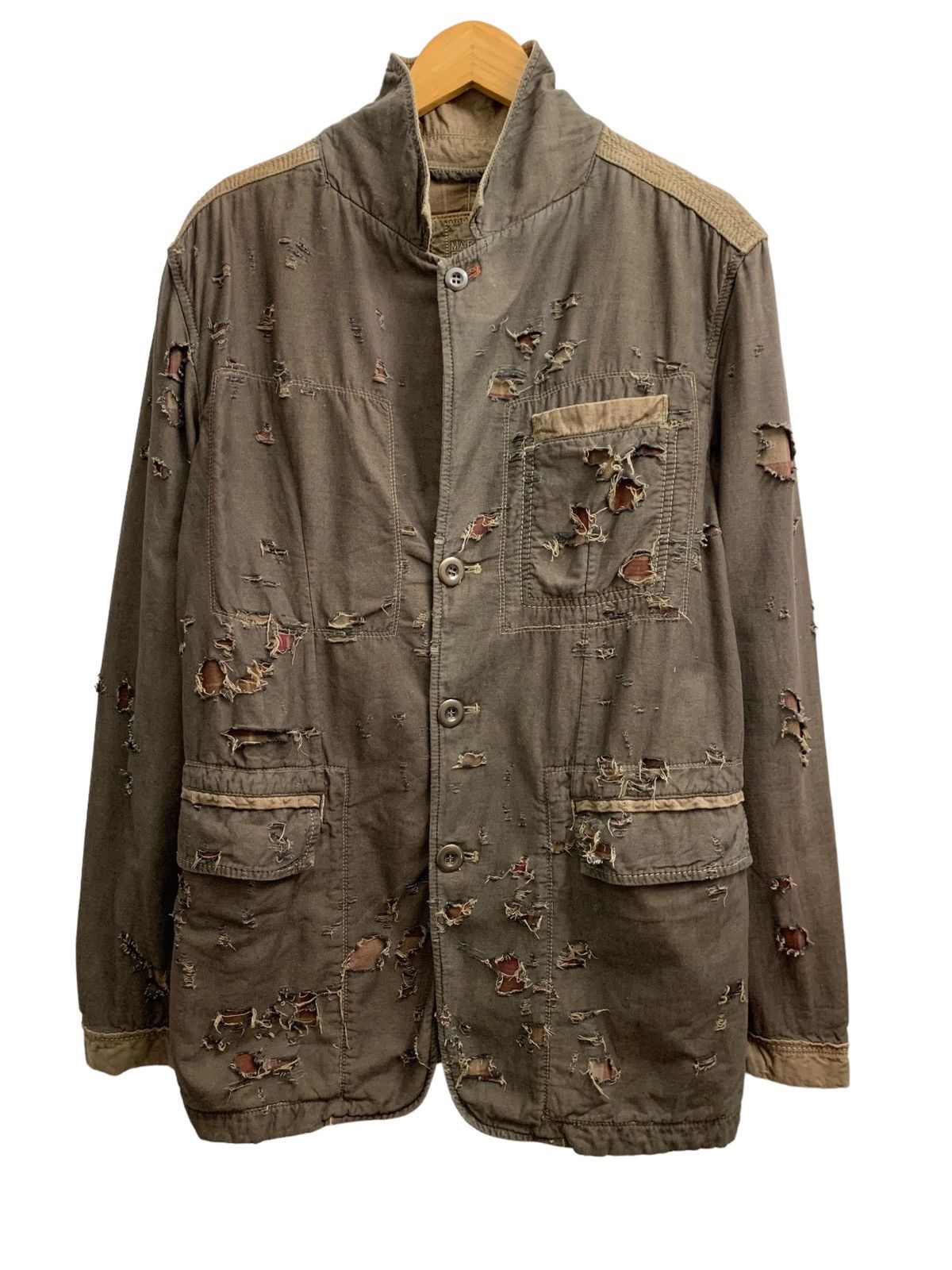 If Six Was Nine RARE ‼️ 1980s Marithe + Francois Girbaud Distressed Jacket Size US S / EU 44-46 / 1 - 1 Thumbnail