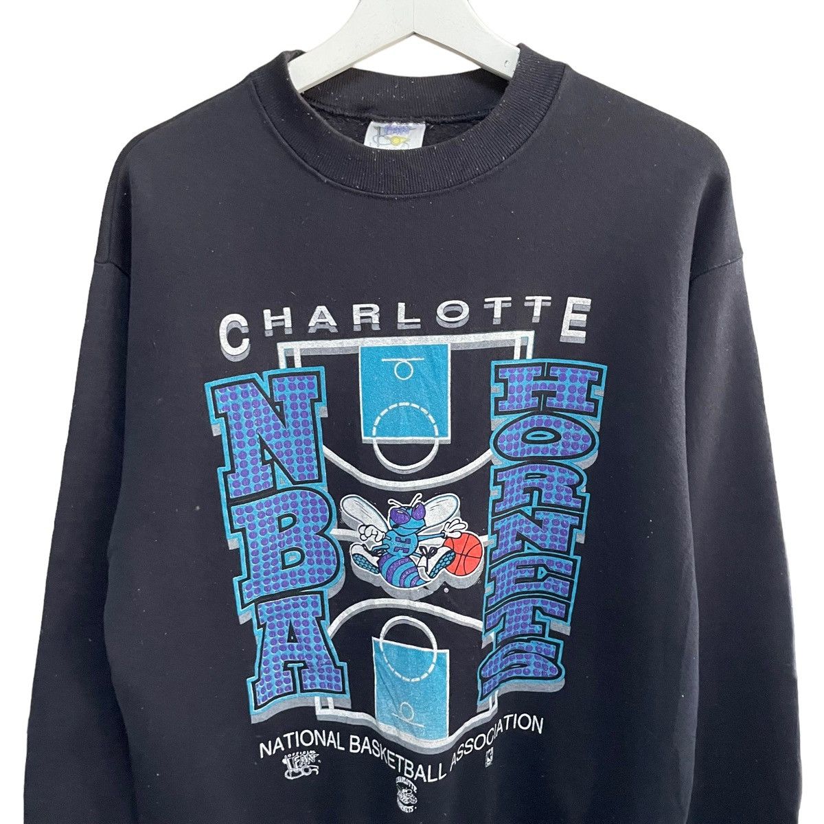 NBA × Vintage 💥 90s CHARLOTTE HORNETS NBA USA SWEATSHIRT Size US L / EU 52-54 / 3 - 5 Thumbnail