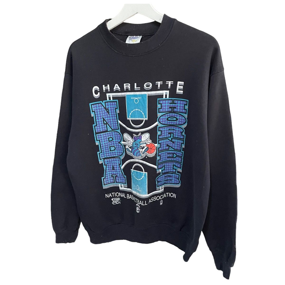 NBA × Vintage 💥 90s CHARLOTTE HORNETS NBA USA SWEATSHIRT Size US L / EU 52-54 / 3 - 3 Thumbnail