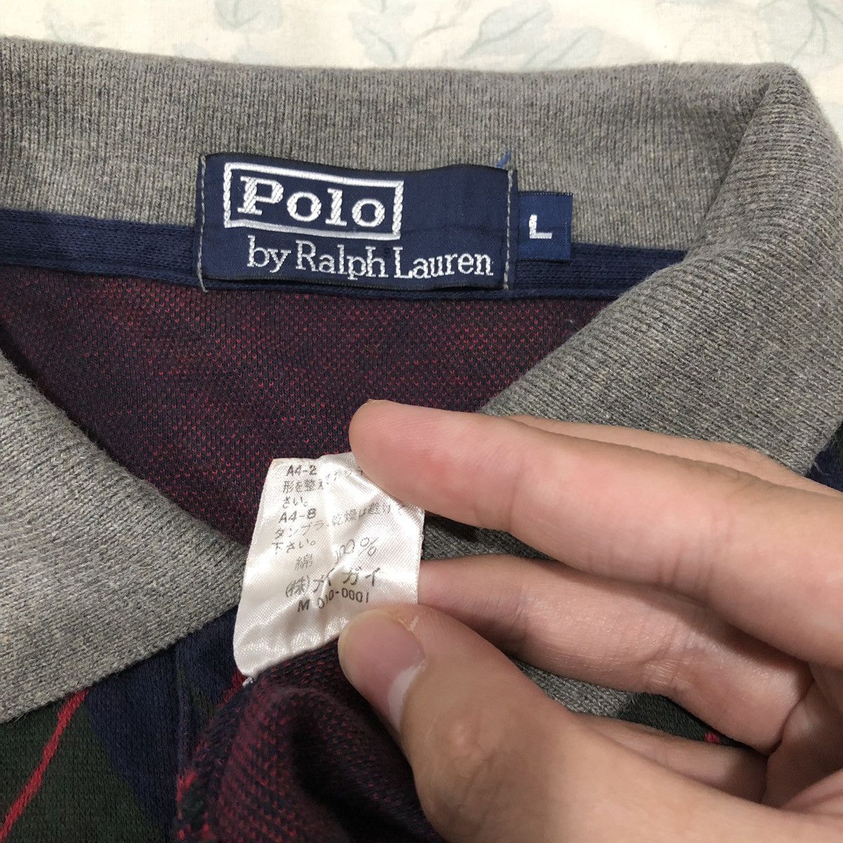 Polo Ralph Lauren Polo by Ralph Lauren Diamond Patterned Polo Tee Size US L / EU 52-54 / 3 - 5 Thumbnail