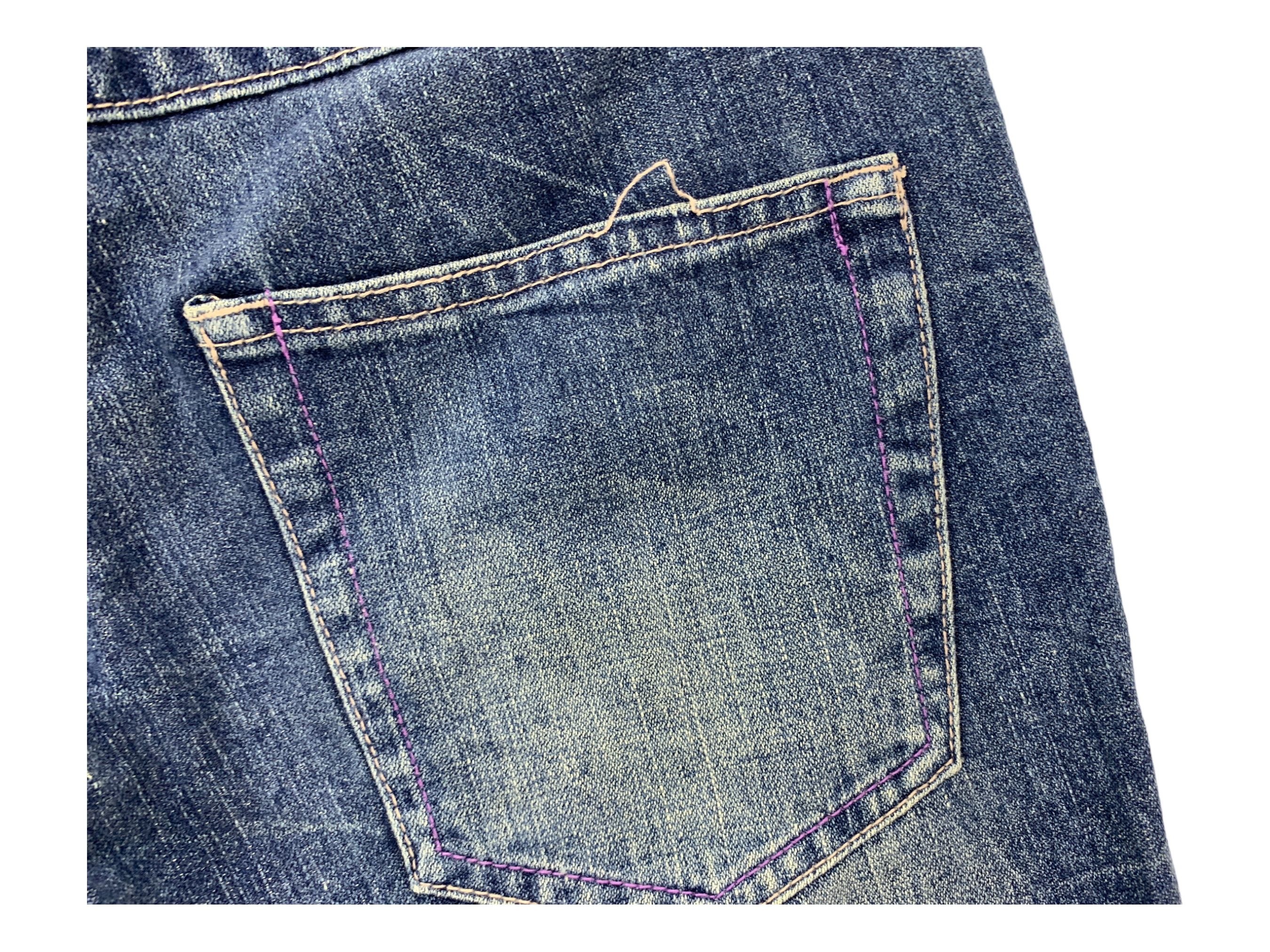 Japanese Brand Nylaus Short Jeans Distressed Denim Size US 31 - 8 Thumbnail