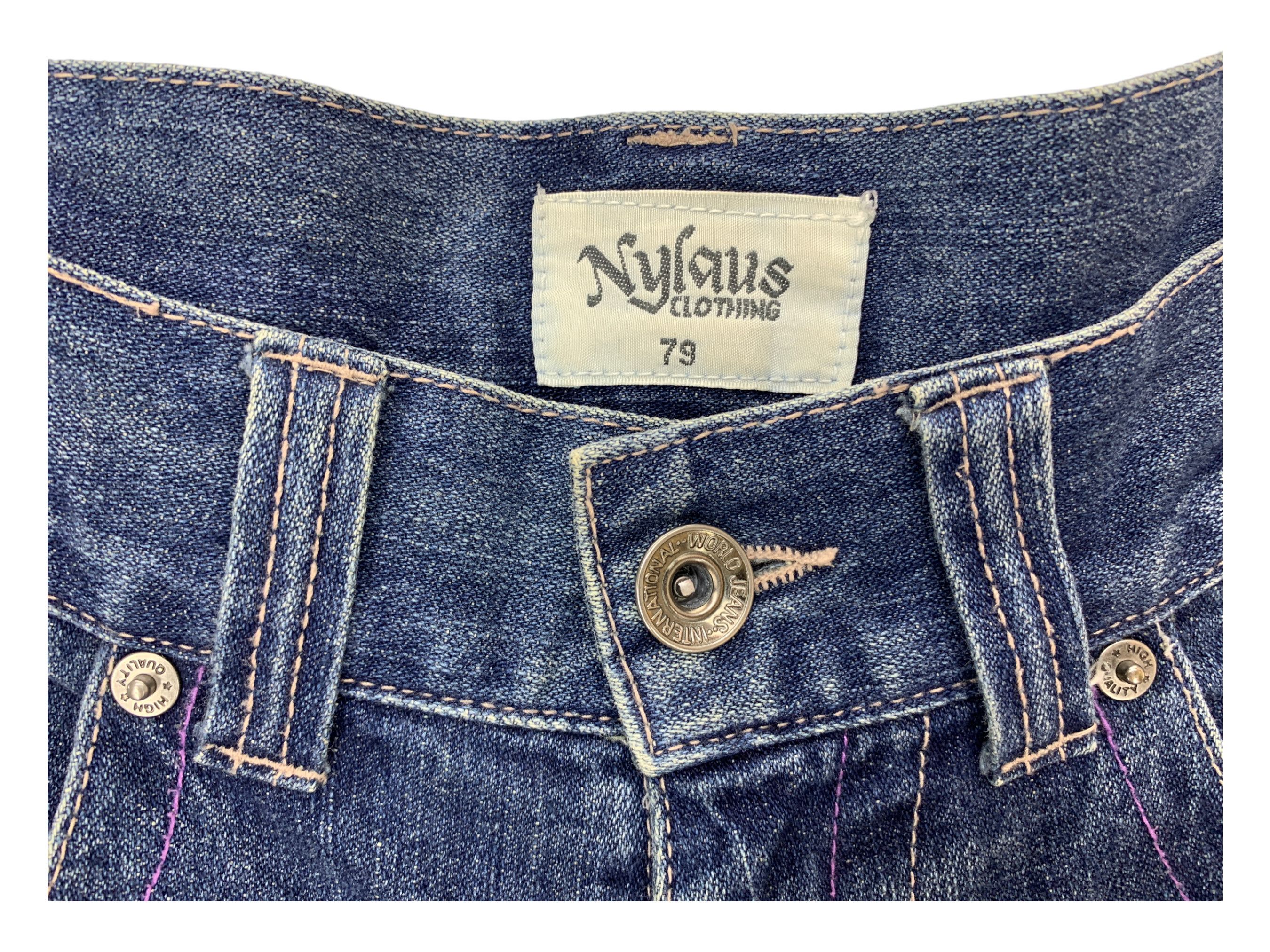 Japanese Brand Nylaus Short Jeans Distressed Denim Size US 31 - 7 Thumbnail