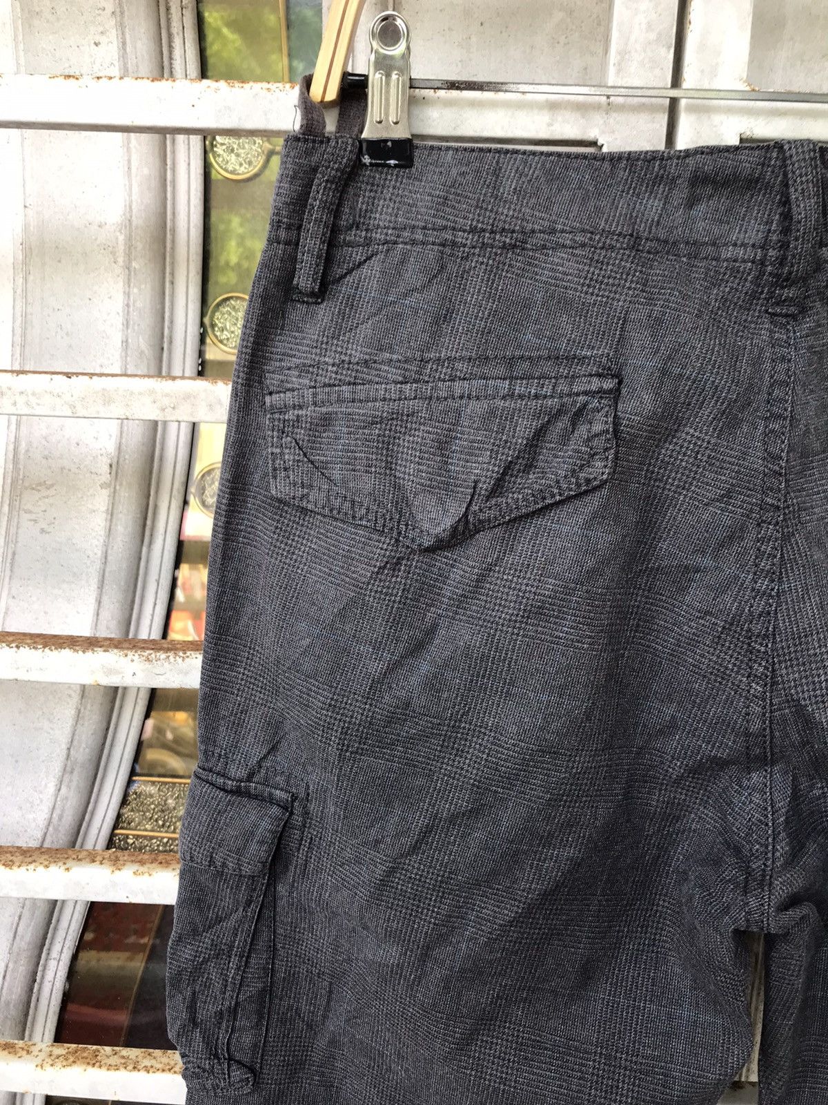 Japanese Brand BACK NUMBER Japan Military Grey Plaid Cargo Pant Size US 31 - 13 Thumbnail